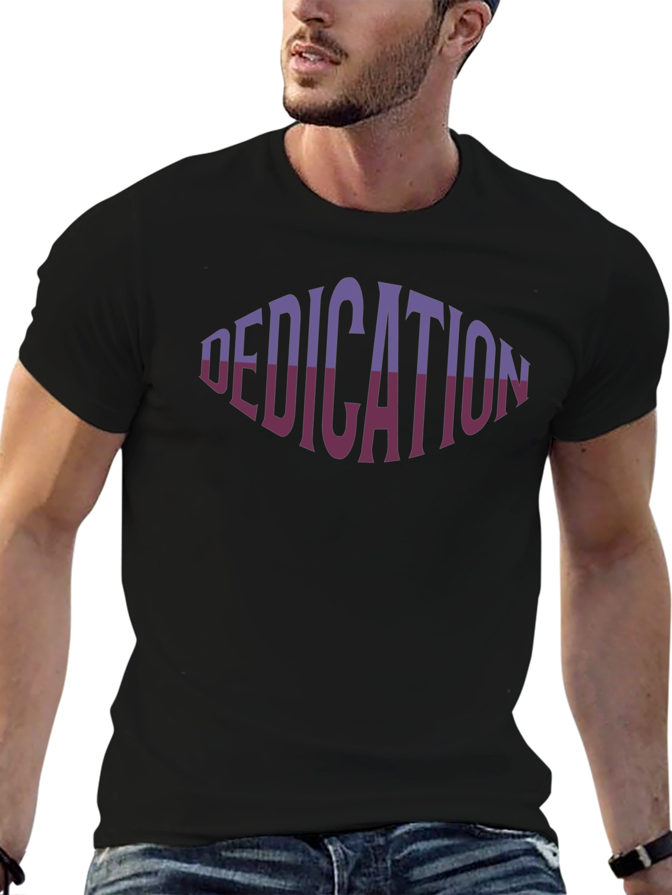 Dedication Graphic Print Black T-Shirt