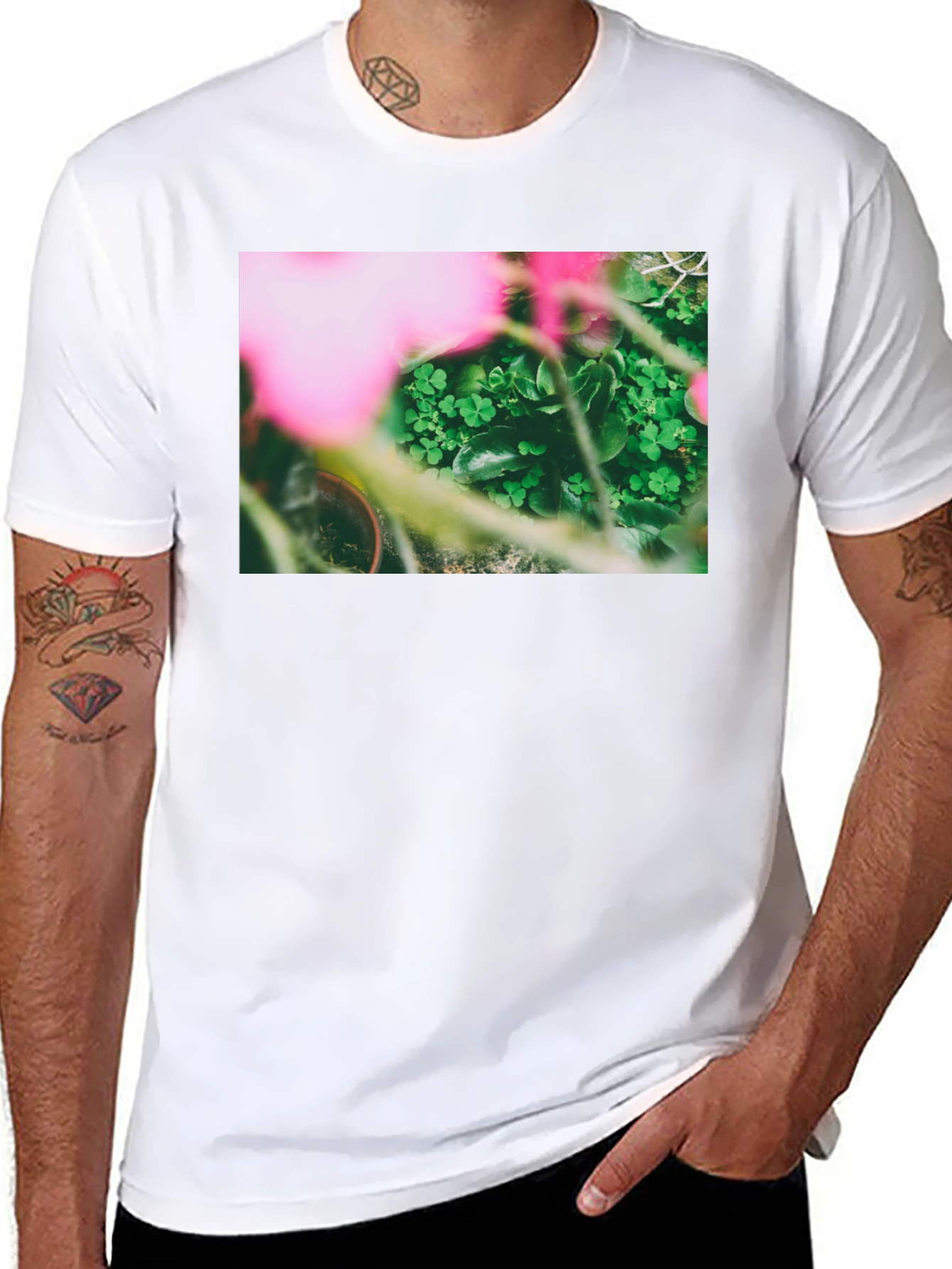 Clover Garden Graphic Tee - Stylish Comfort