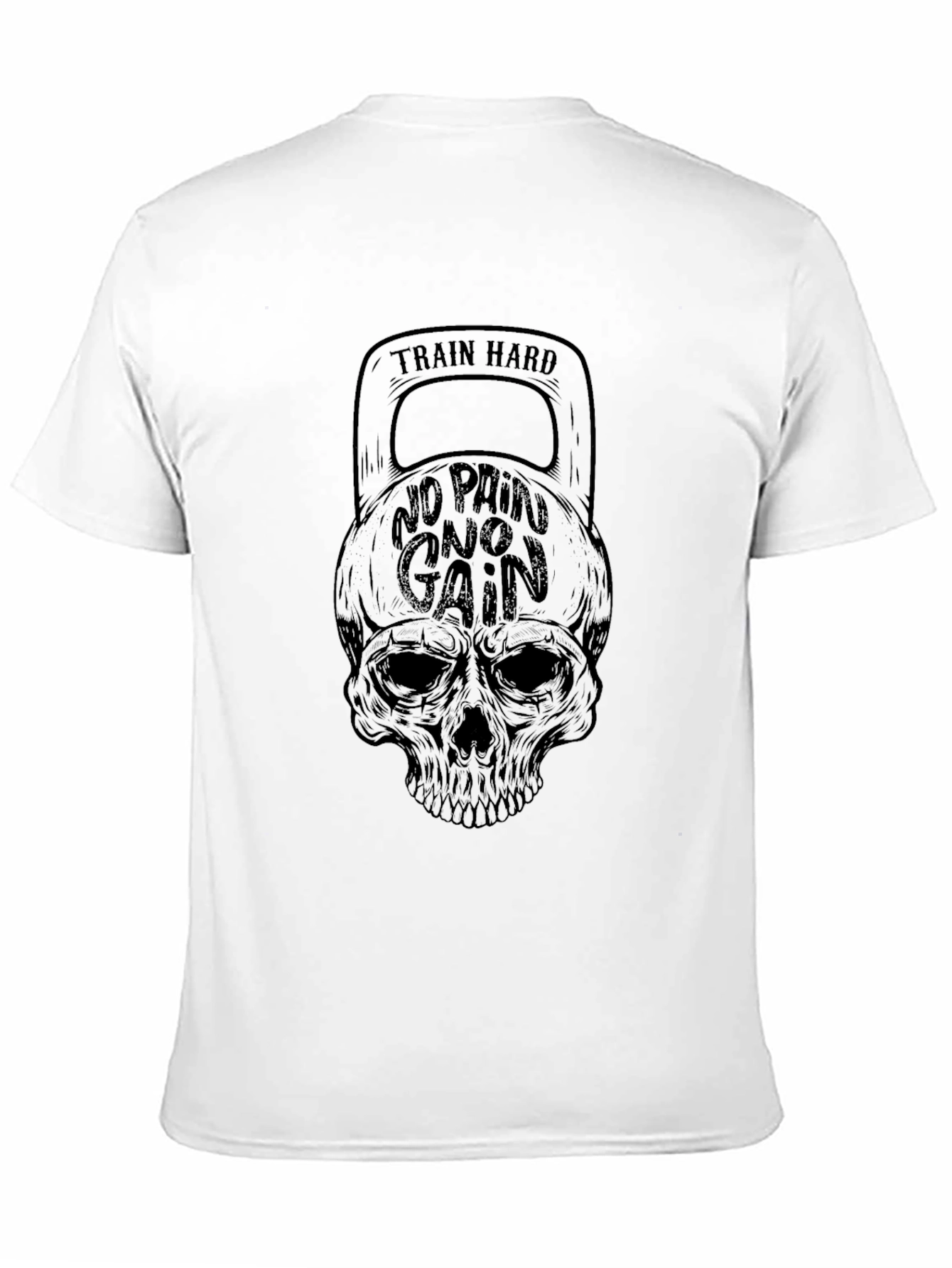 Train Hard Skull Graphic T-Shirt - Black
