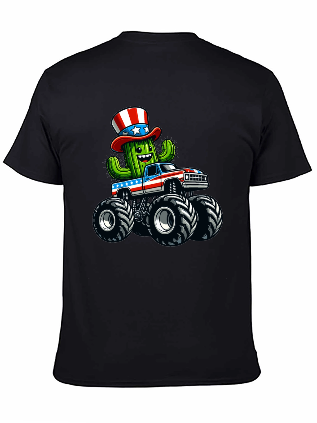 Patriotic Cactus Monster Truck T-Shirt