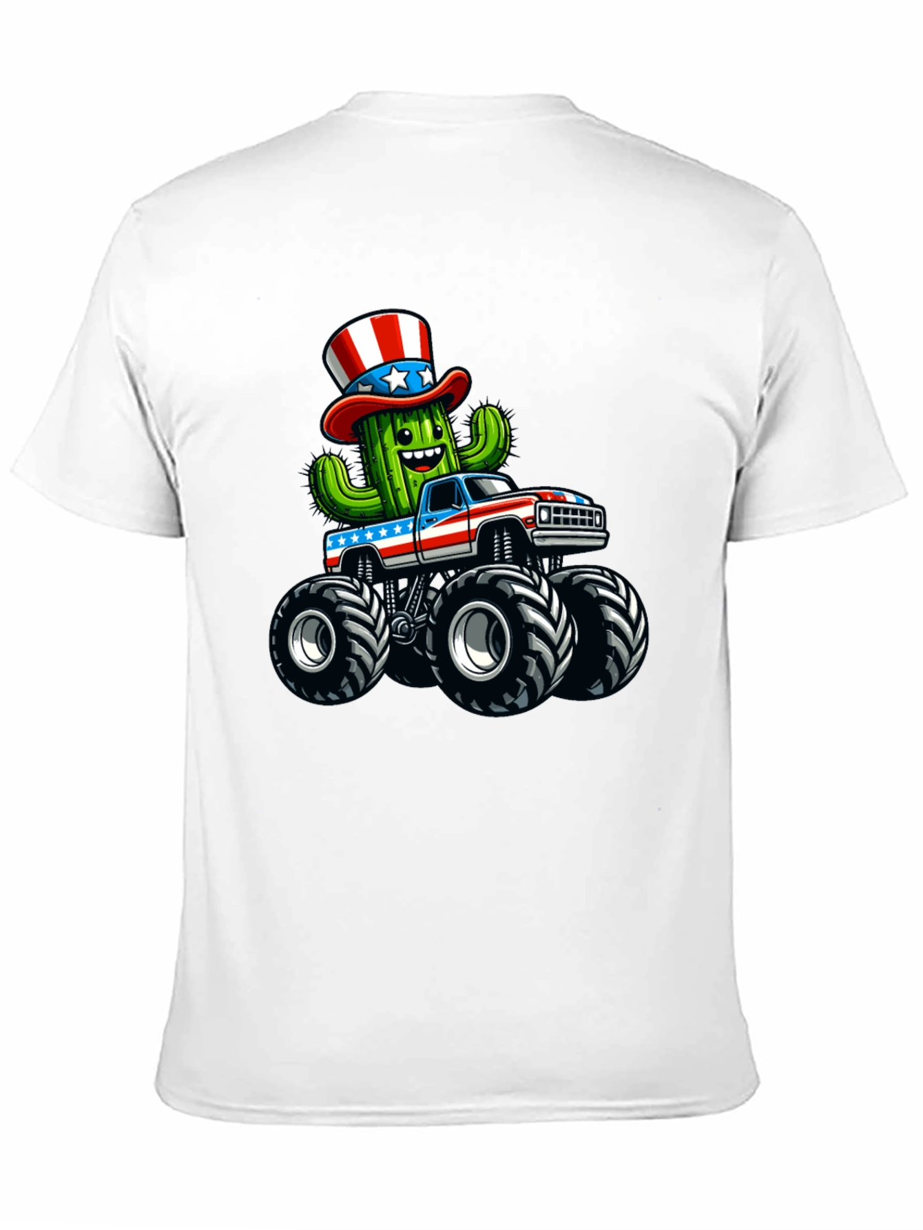 Patriotic Cactus Monster Truck T-Shirt