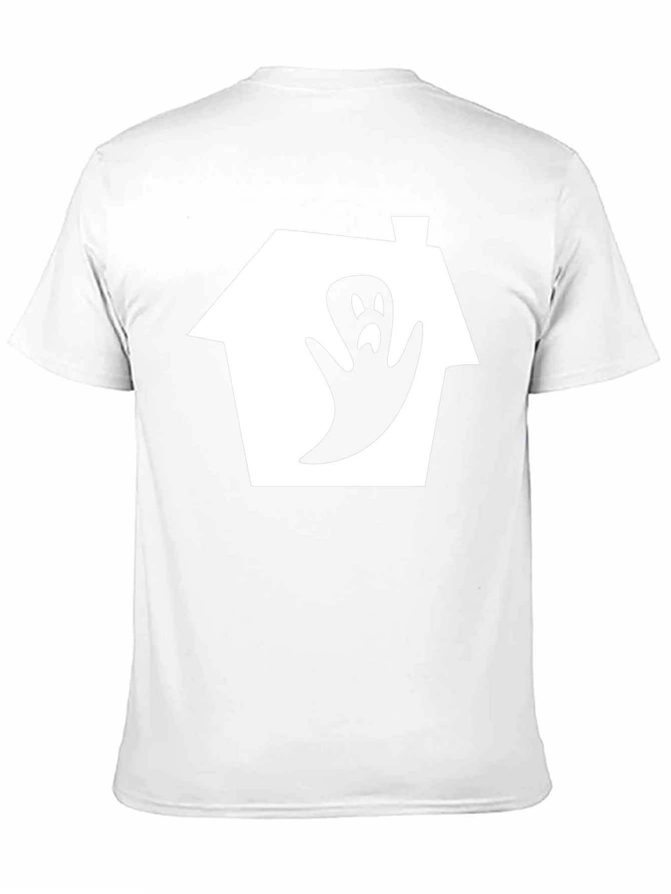 Spooky Ghost House Graphic Tee - Black Cotton