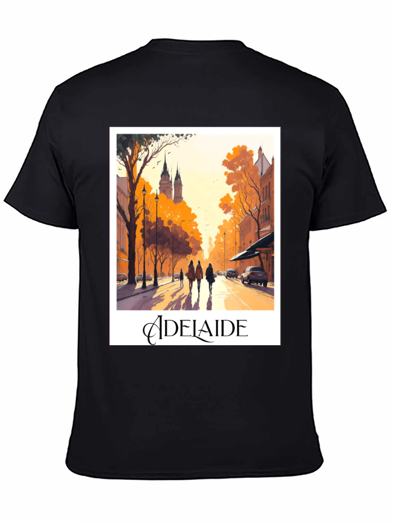 Adelaide Cityscape Black T-Shirt