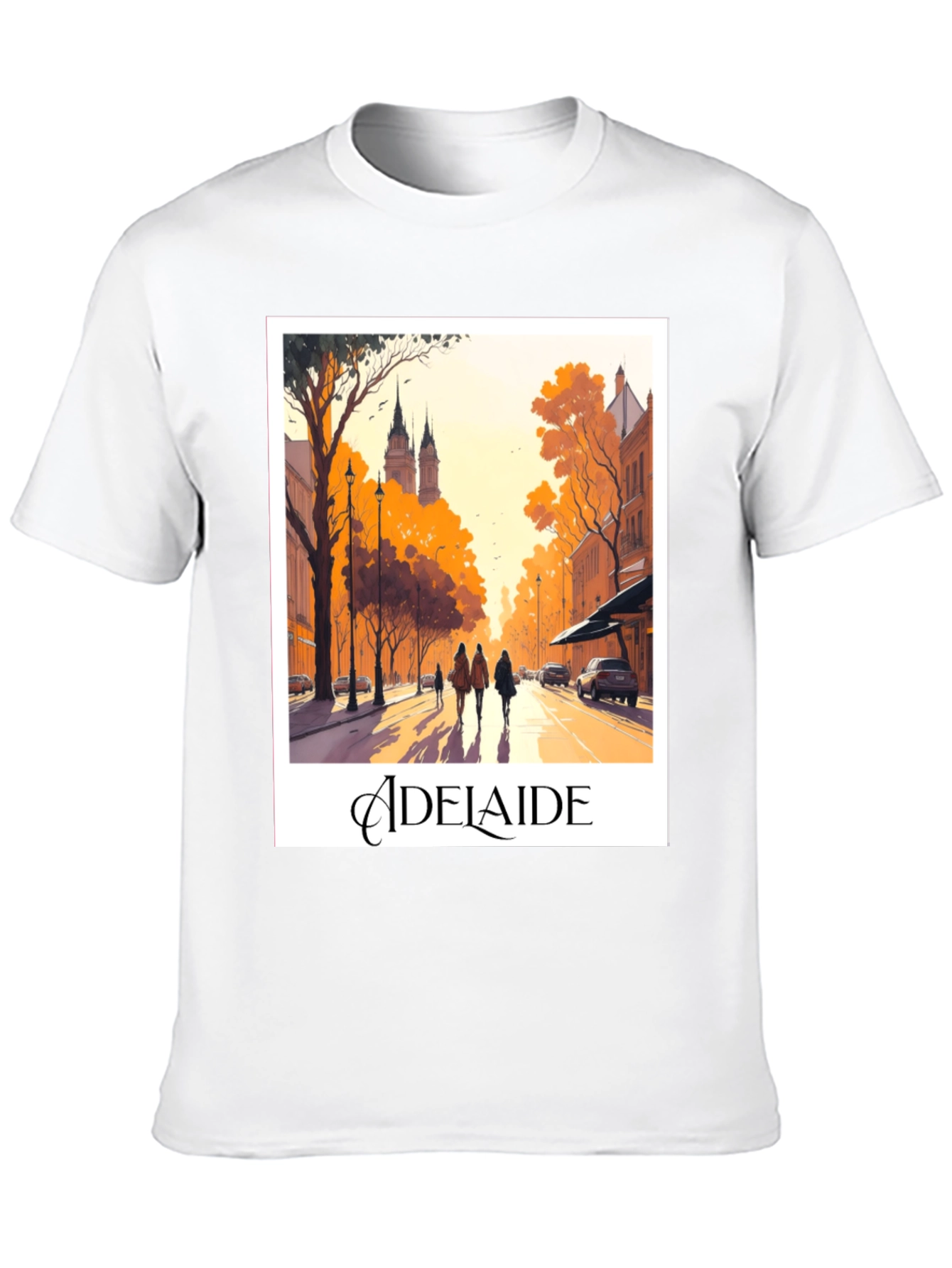 Adelaide Cityscape Black T-Shirt