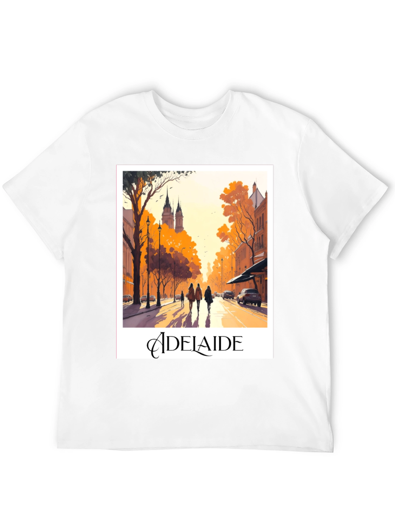 Adelaide Cityscape Black T-Shirt
