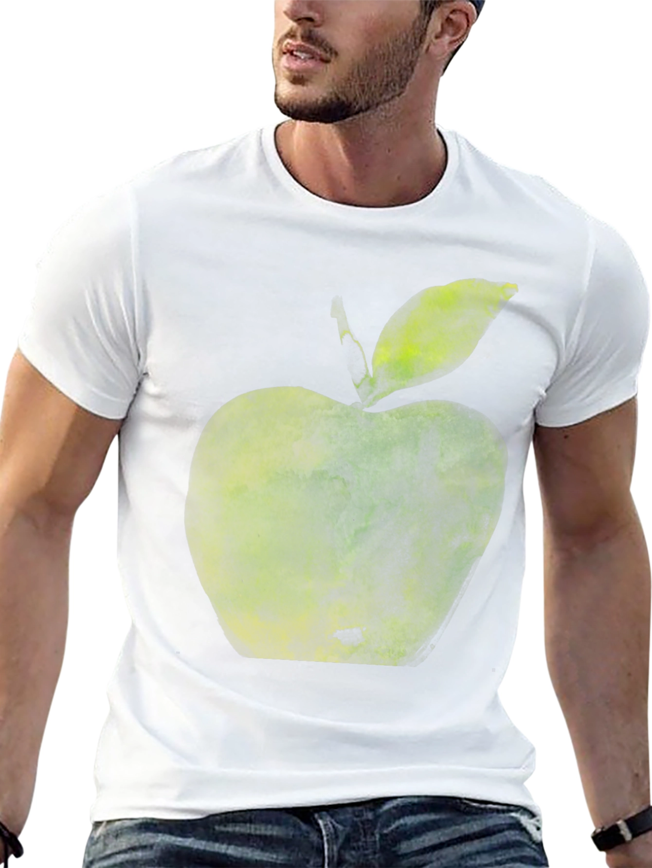 Green Apple Graphic T-Shirt - Casual Wear
