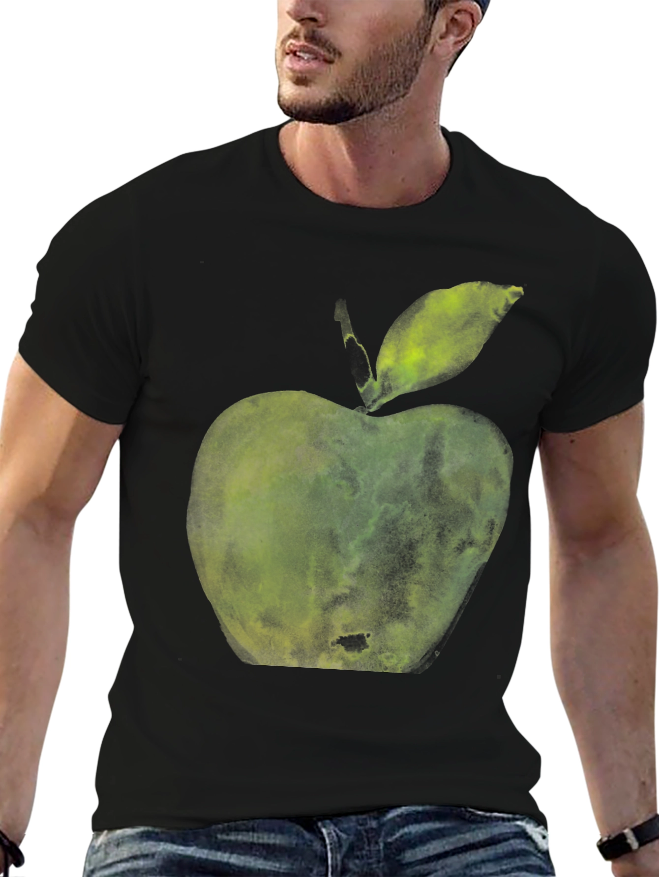Green Apple Graphic T-Shirt - Casual Wear