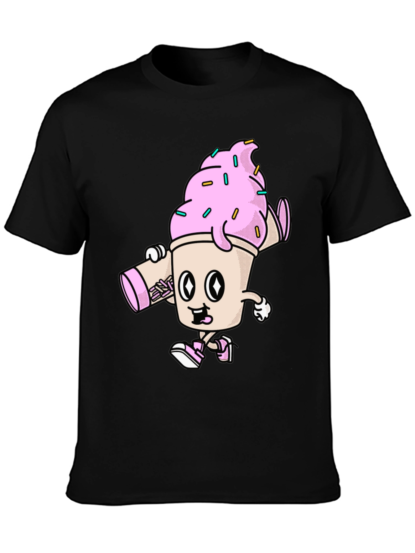 Cartoon Ice Cream Character Graphic Tee