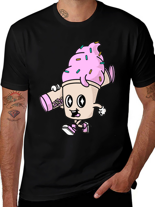 Cartoon Ice Cream Character Graphic Tee