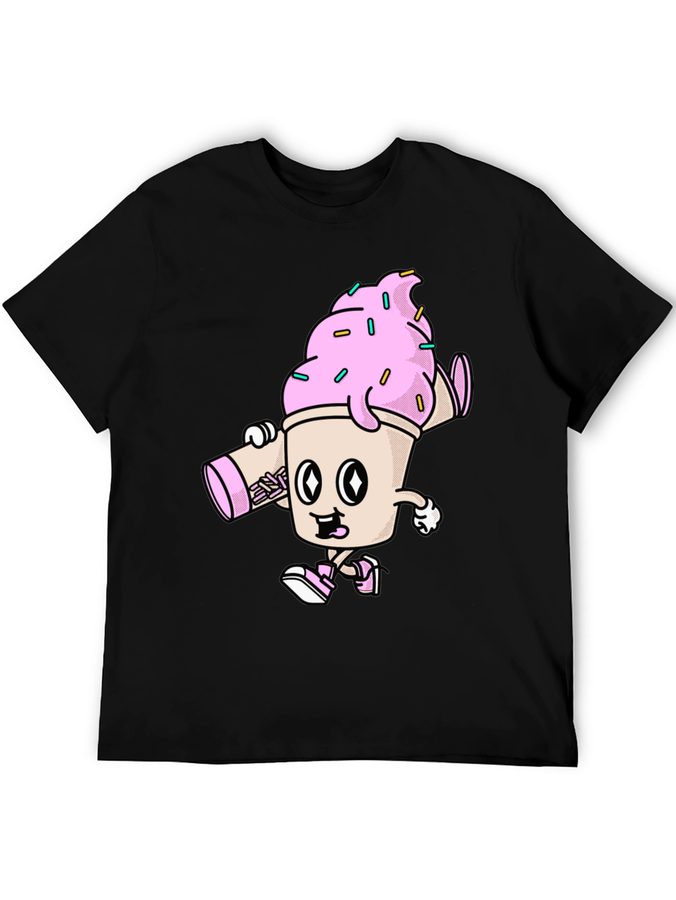 Cartoon Ice Cream Character Graphic Tee