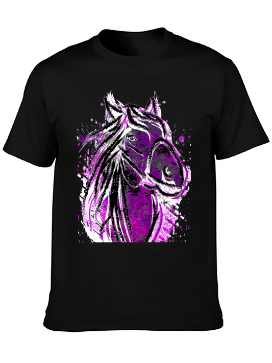 Abstract Horse Graphic Mens Tee - Black
