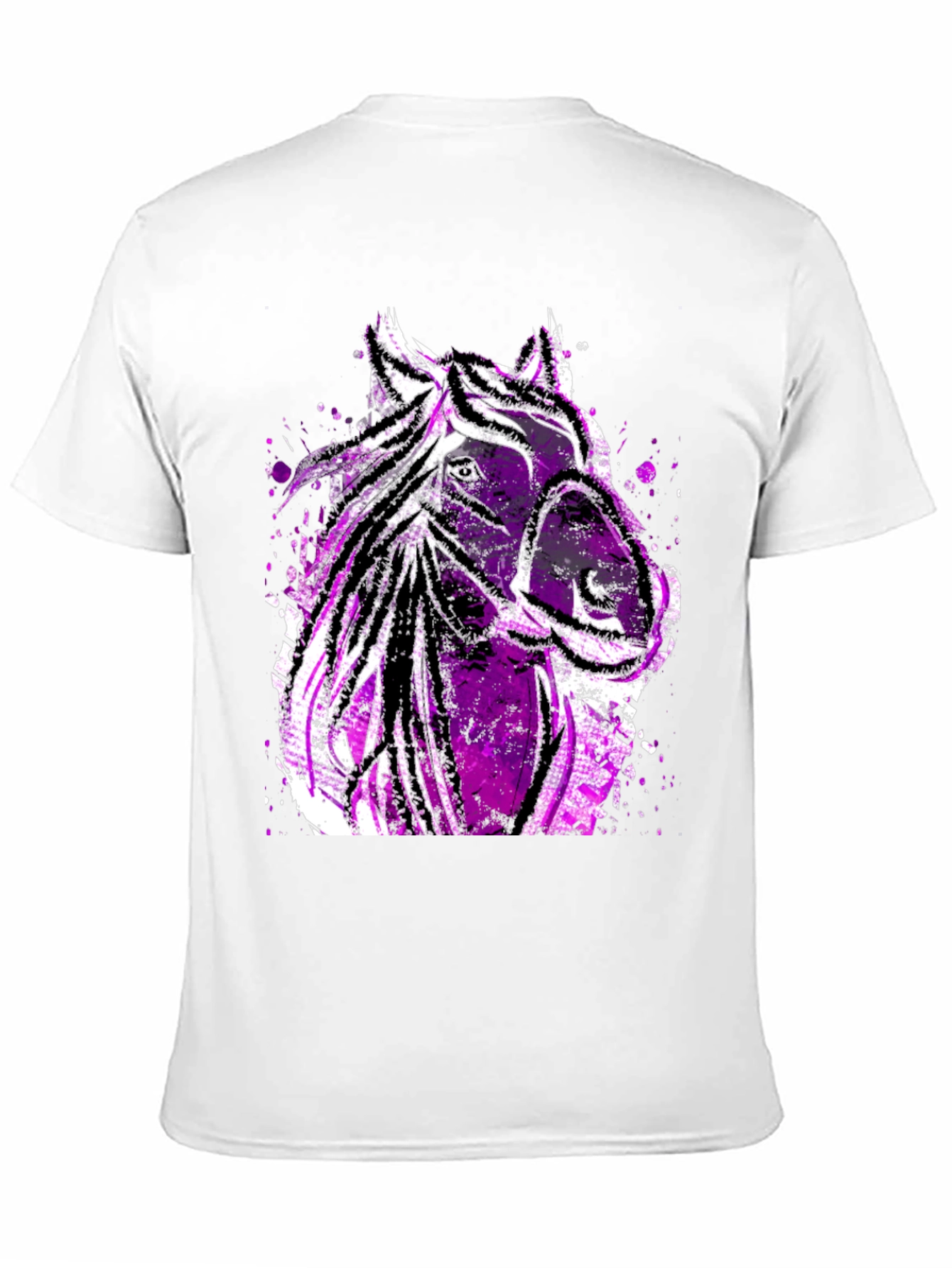 Abstract Horse Graphic Mens Tee - Black