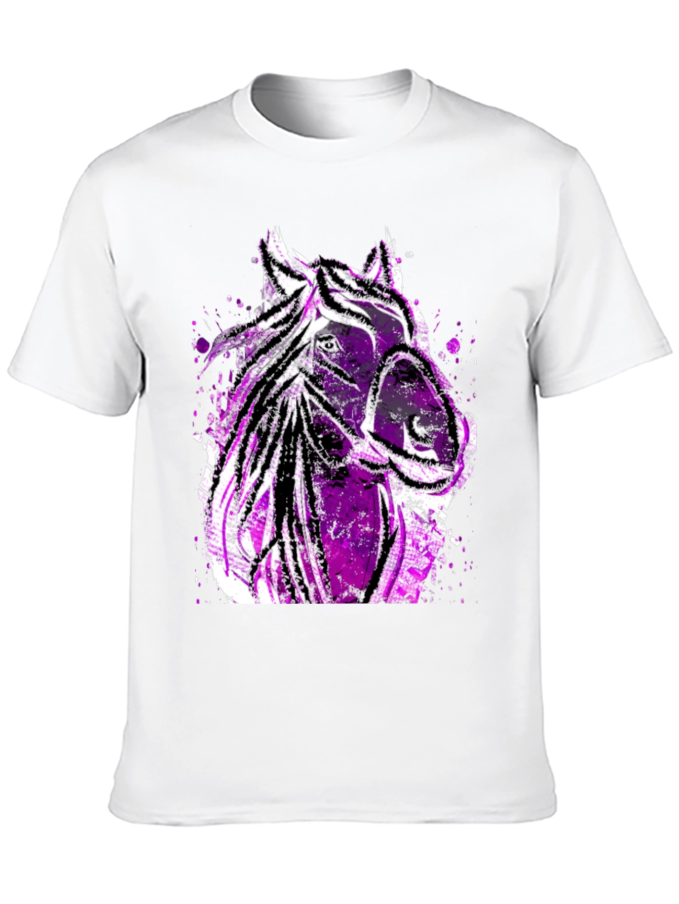 Abstract Horse Graphic Mens Tee - Black