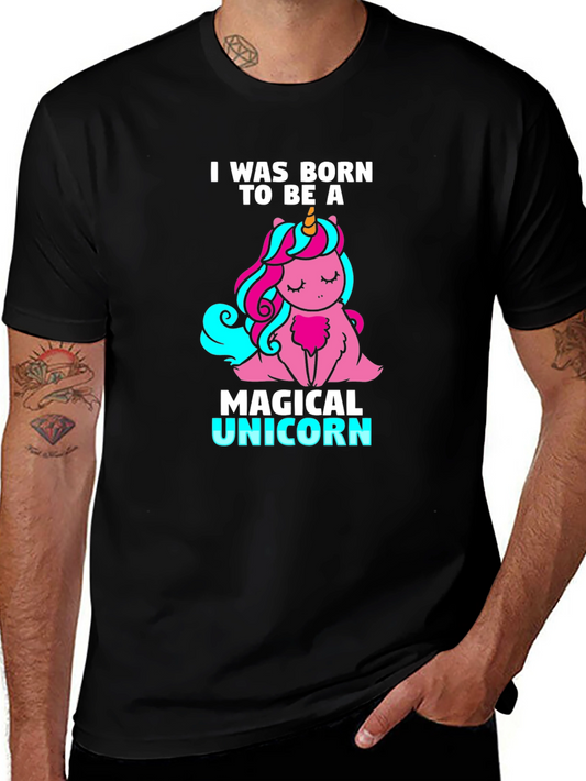 Magical Unicorn Graphic Tee - Born To Be A Unicorn T-Shirt