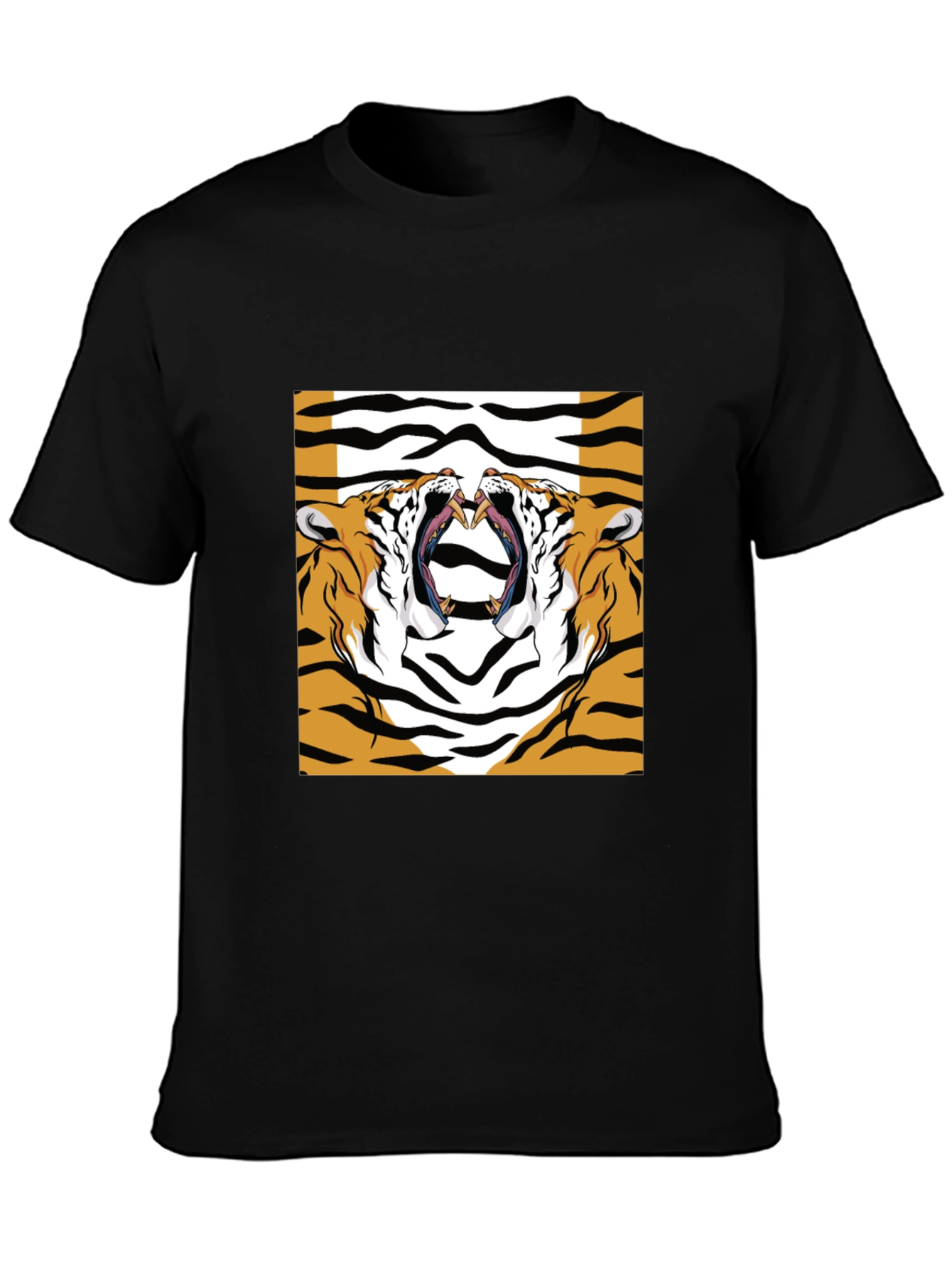 Bold Tiger Graphic Print Black T-Shirt