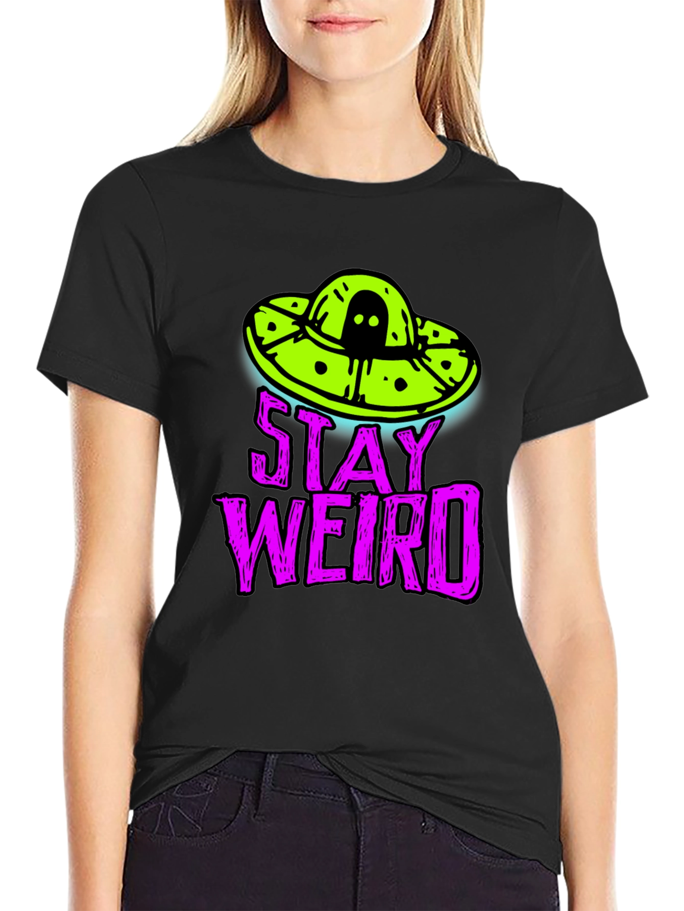 Stay Weird Alien UFO T-Shirt