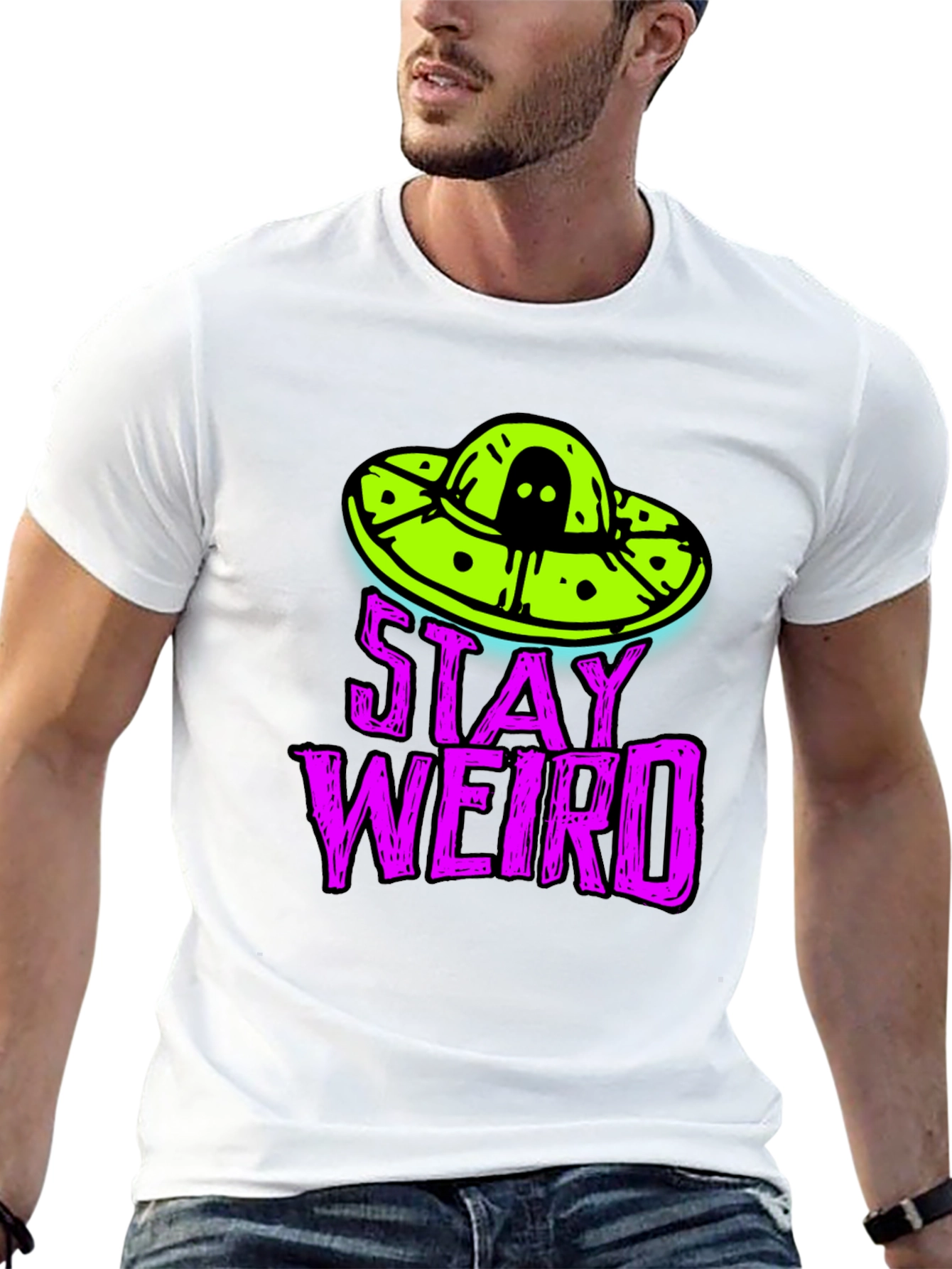 Stay Weird Alien UFO T-Shirt