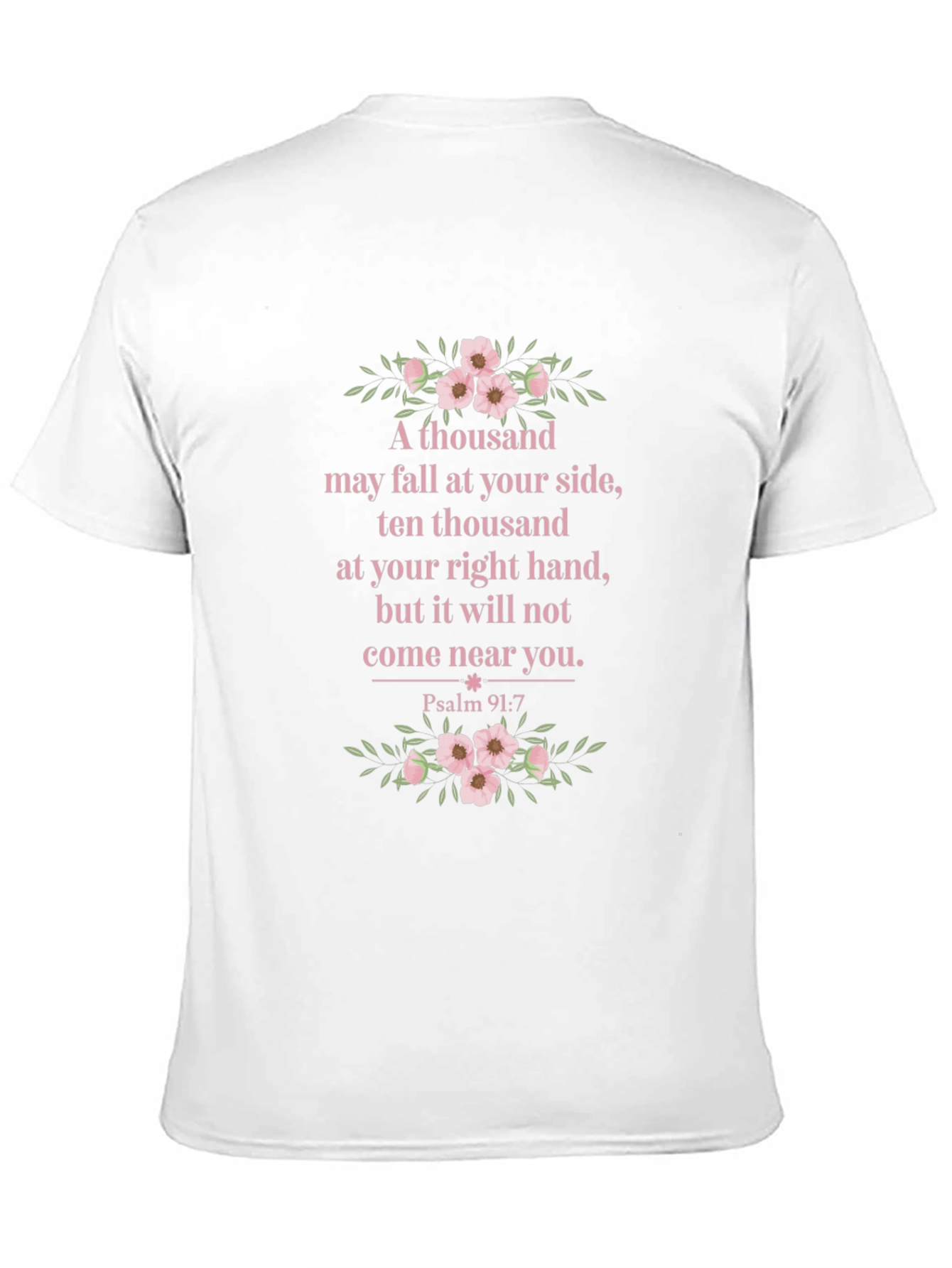 Floral Psalm 91:7 Graphic T-Shirt