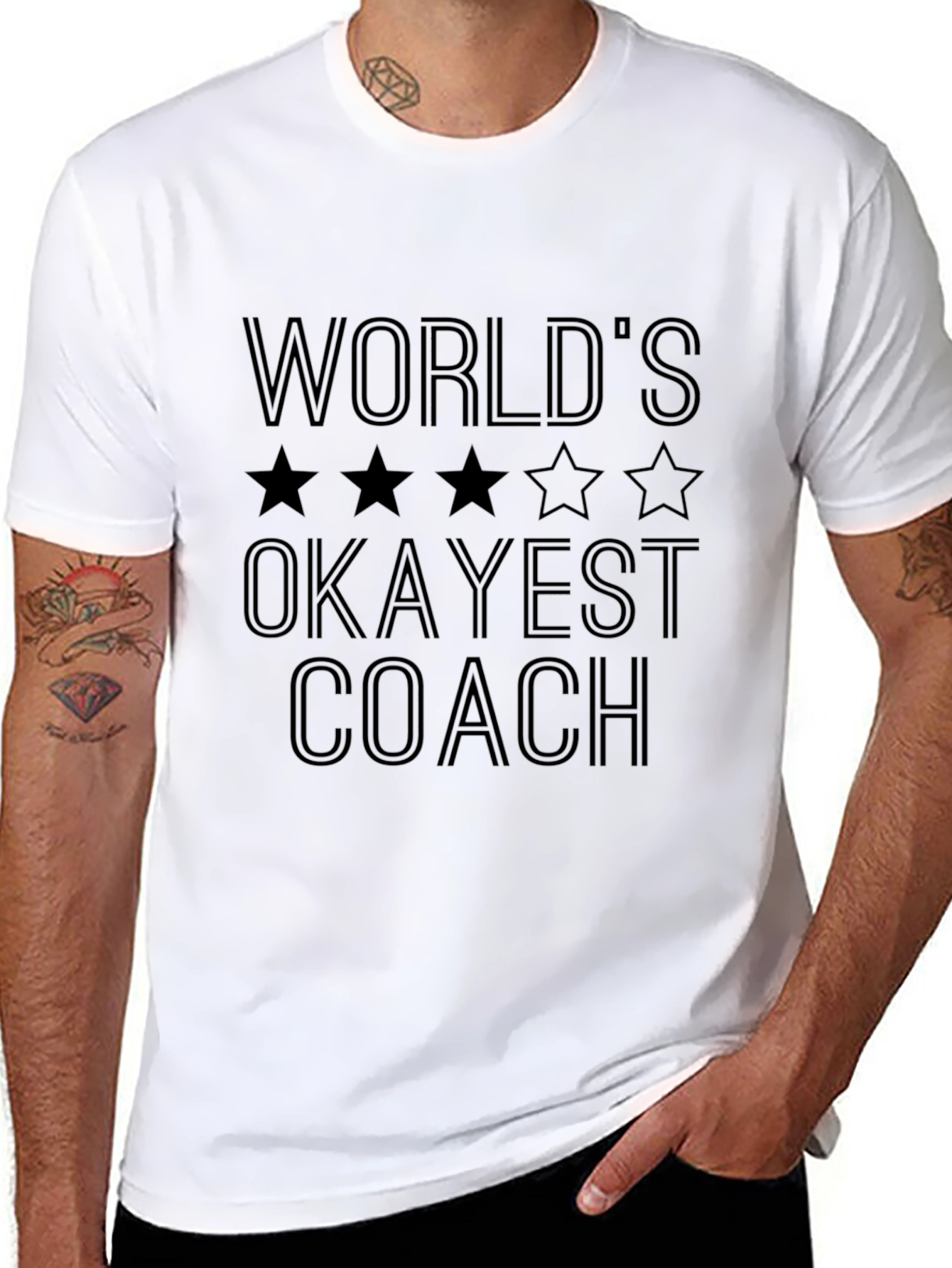 Worlds Okayest Coach T-Shirt - Funny Novelty Tee