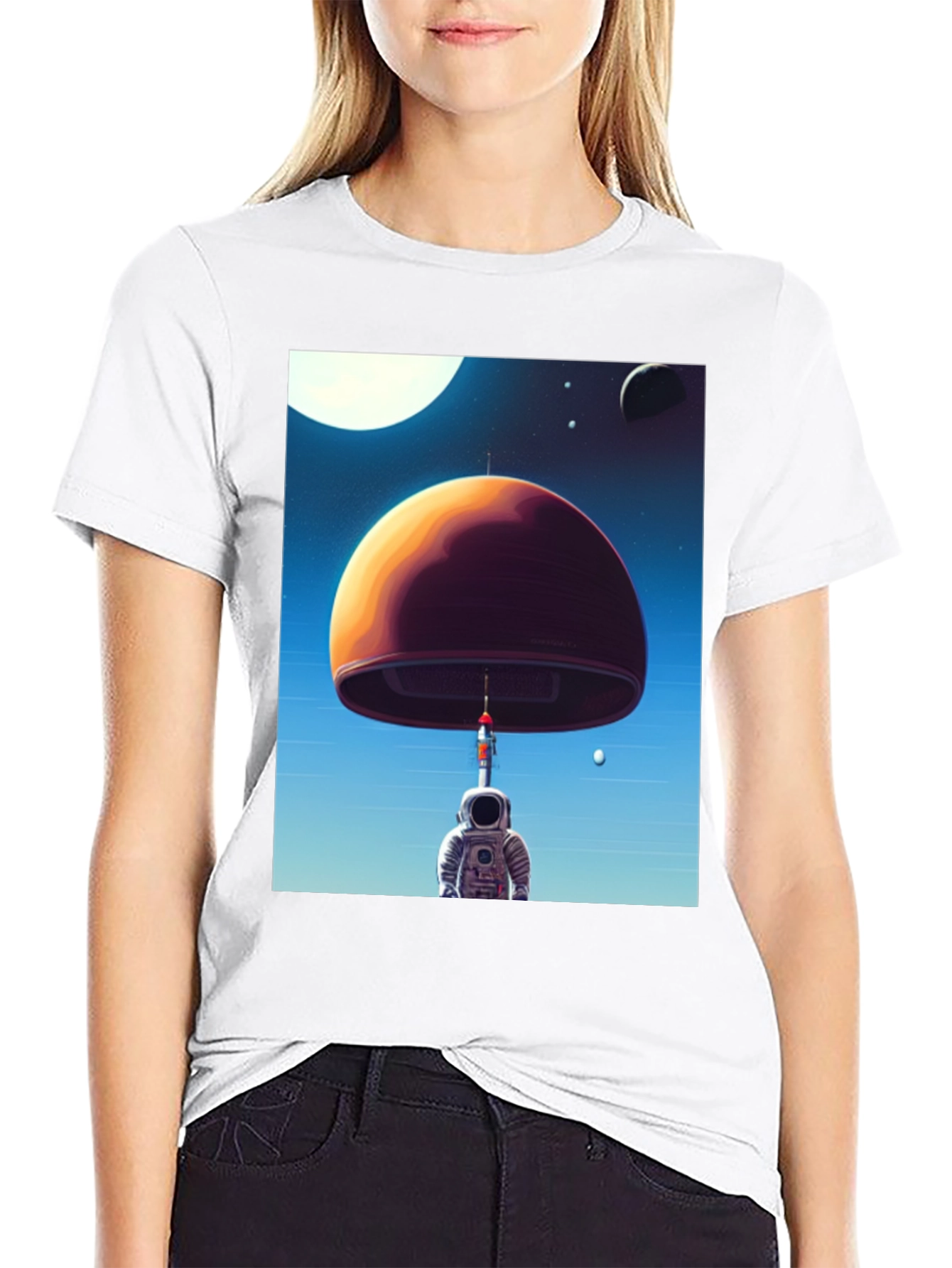 Astronaut & Planet T-Shirt - Space Adventure Tee