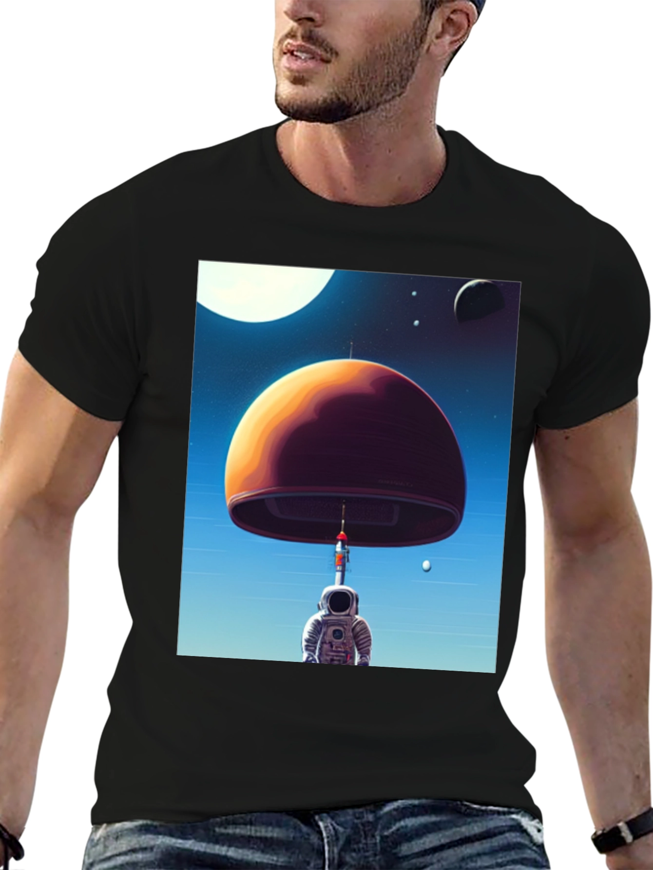 Astronaut & Planet T-Shirt - Space Adventure Tee