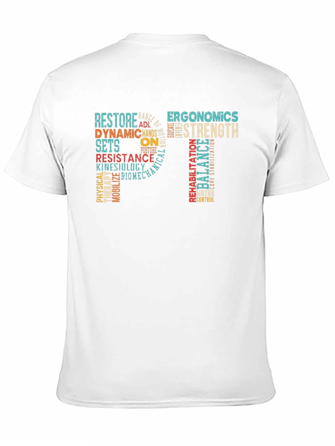 PT Physical Therapy Word Art Graphic T-Shirt