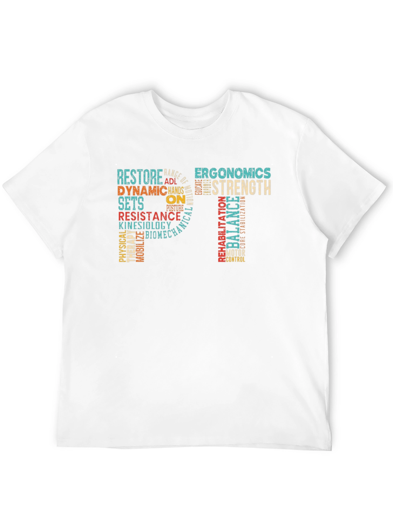 PT Physical Therapy Word Art Graphic T-Shirt