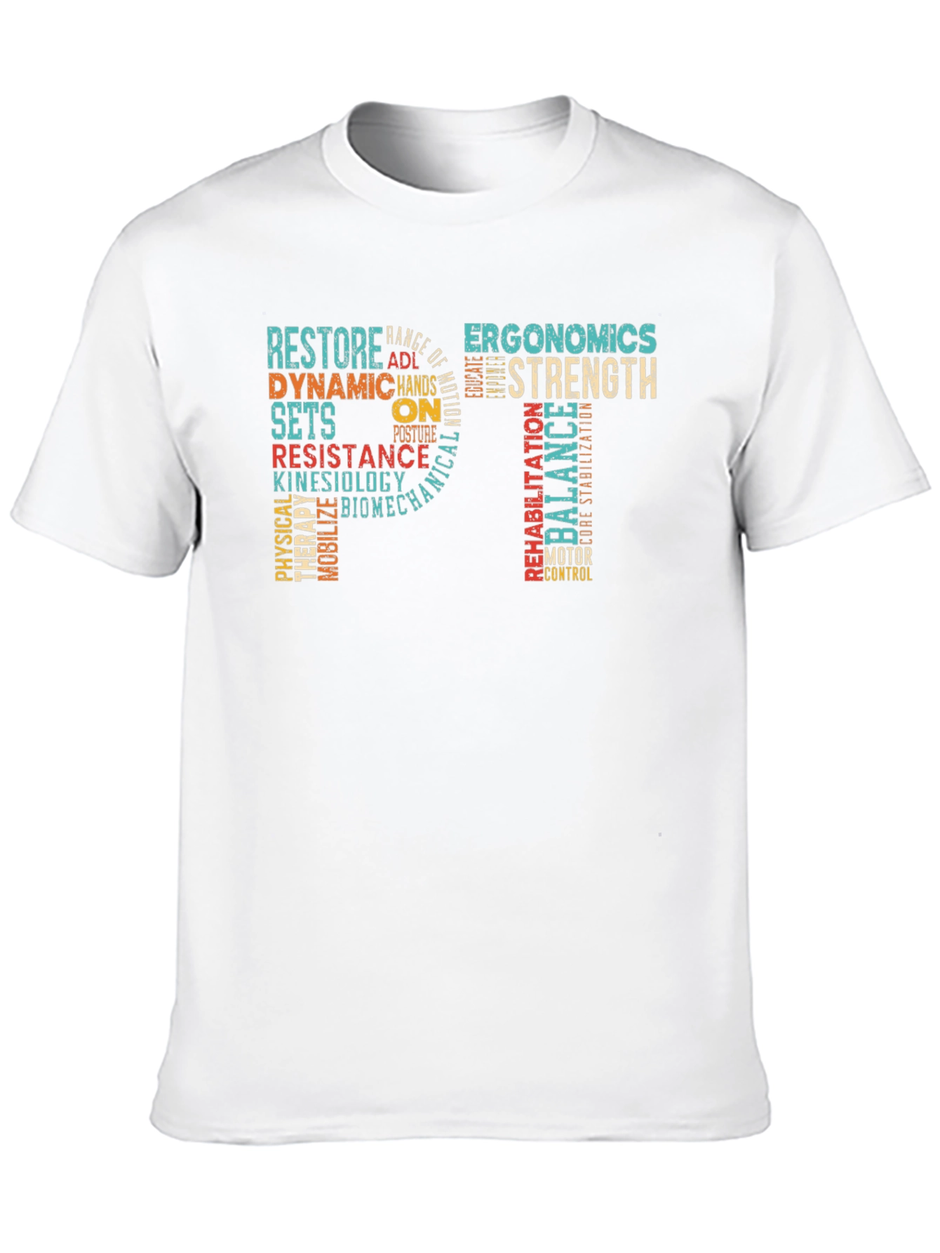 PT Physical Therapy Word Art Graphic T-Shirt