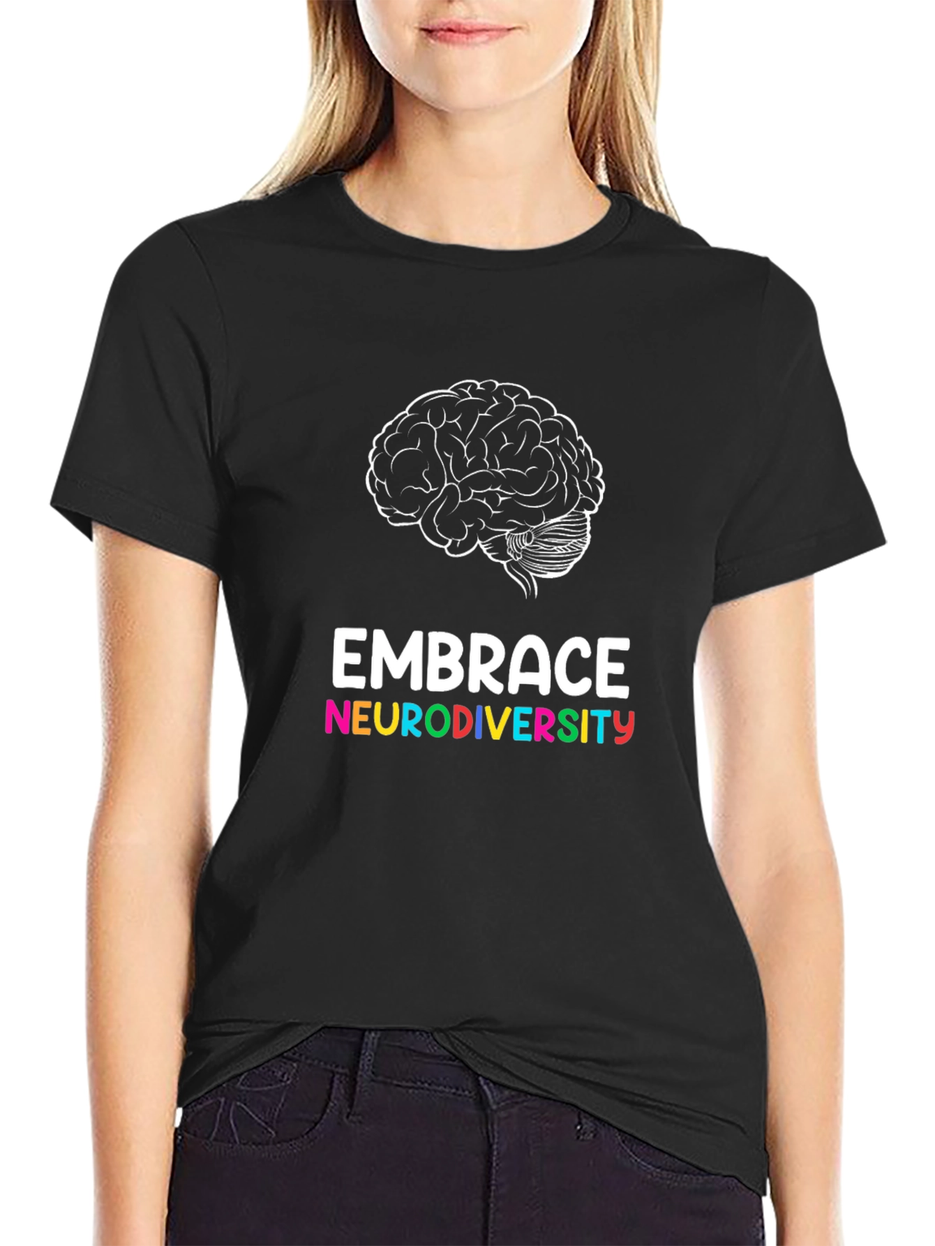 Embrace Neurodiversity T-Shirt - Brain Graphic Tee