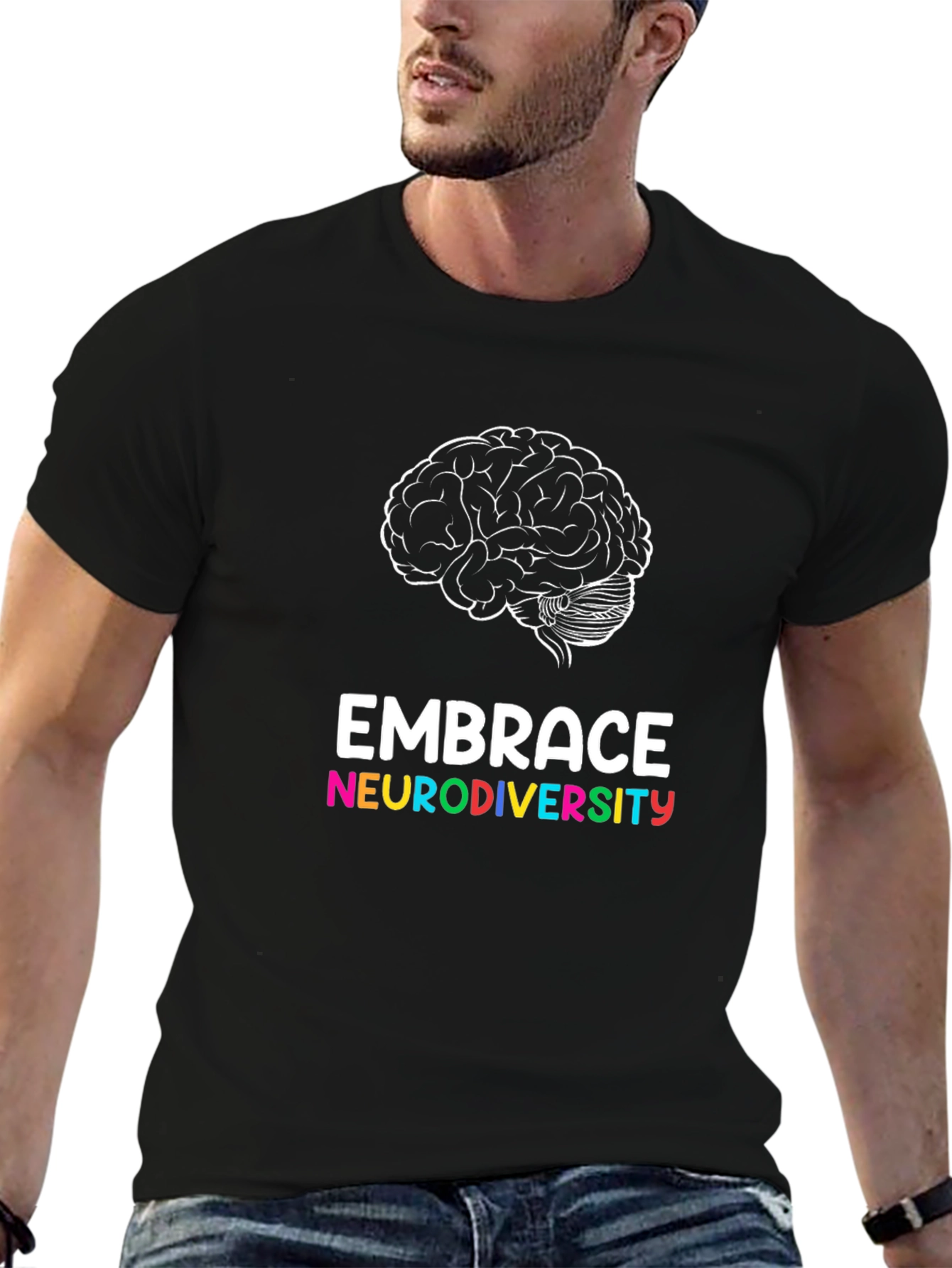 Embrace Neurodiversity T-Shirt - Brain Graphic Tee