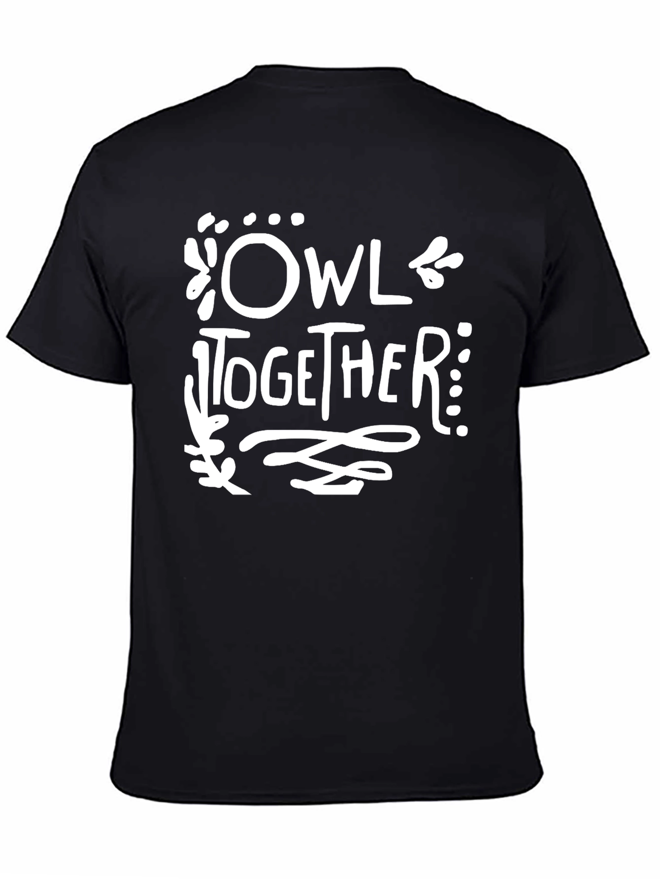 Owl Together Graphic Tee - Black Cotton T-Shirt