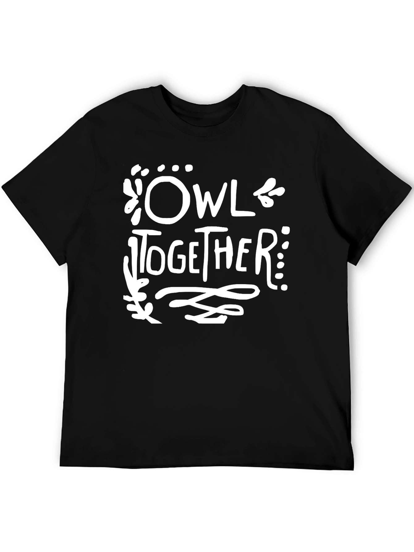 Owl Together Graphic Tee - Black Cotton T-Shirt