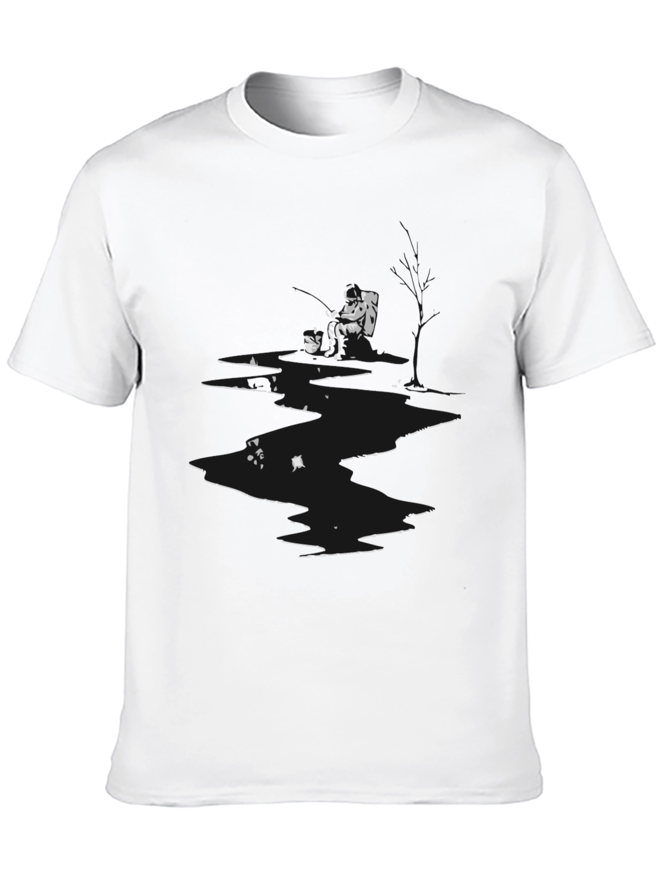 Monochrome Graphic Print Crew Neck Tee