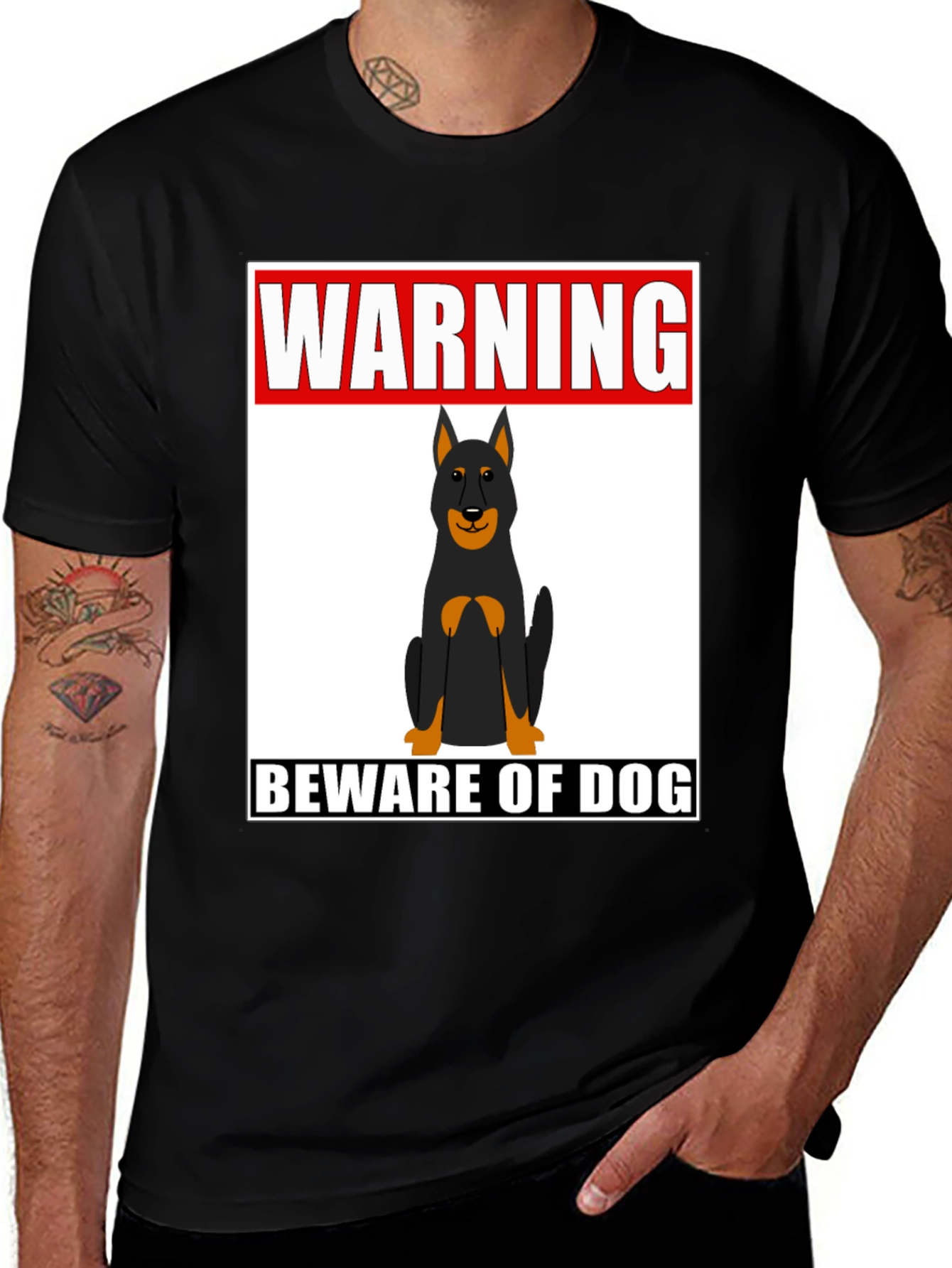 Warning Beware of Dog T-Shirt - Graphic Tee