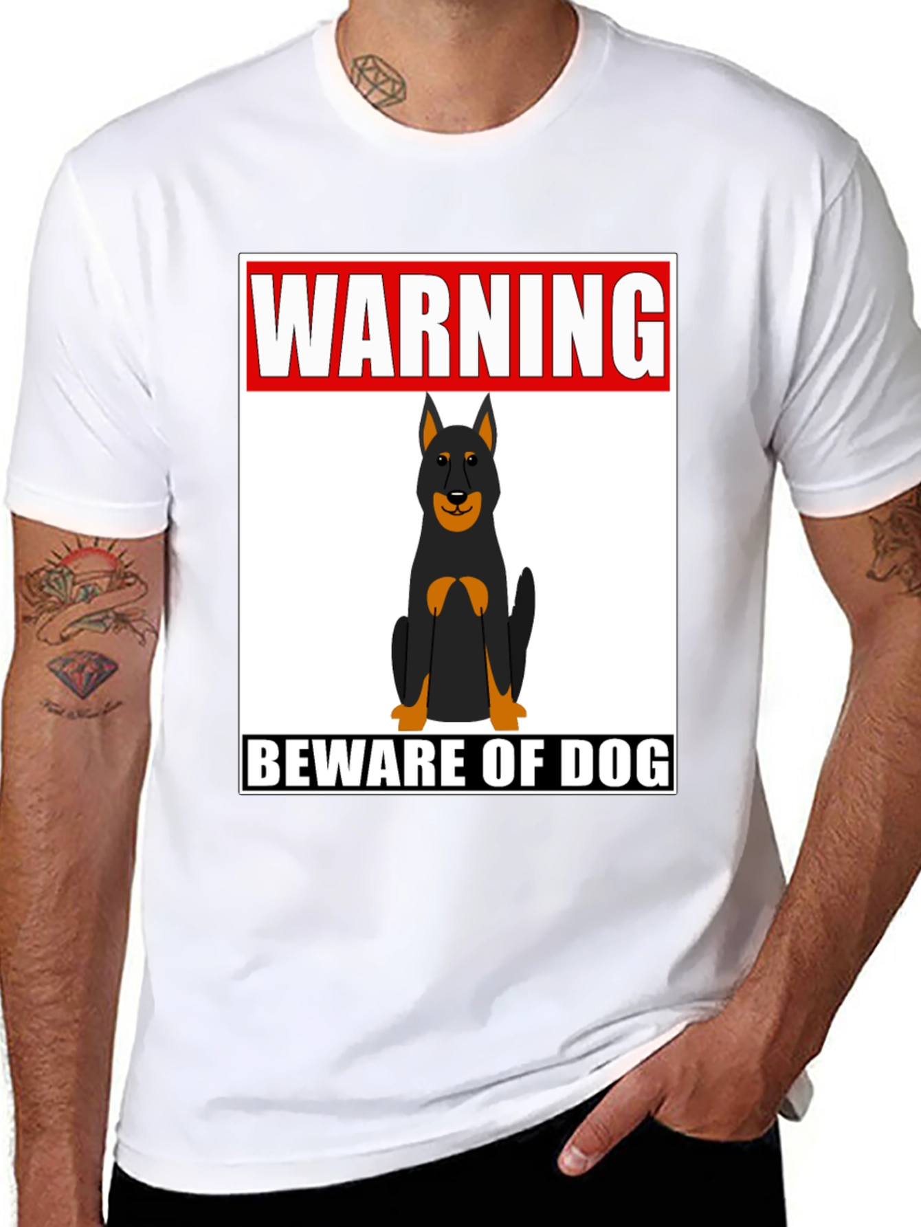 Warning Beware of Dog T-Shirt - Graphic Tee