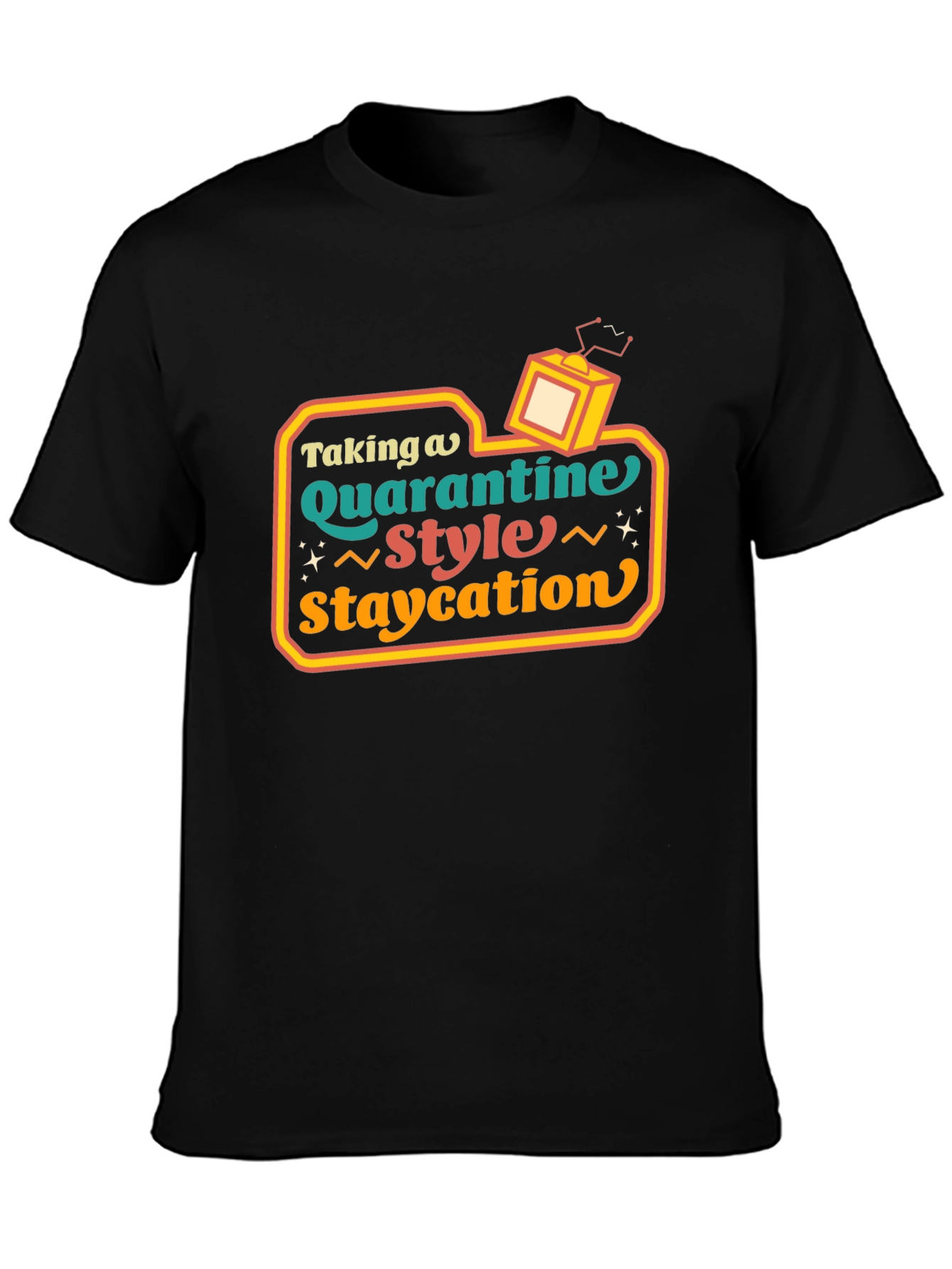 Quarantine Staycation Graphic Tee - Retro Style