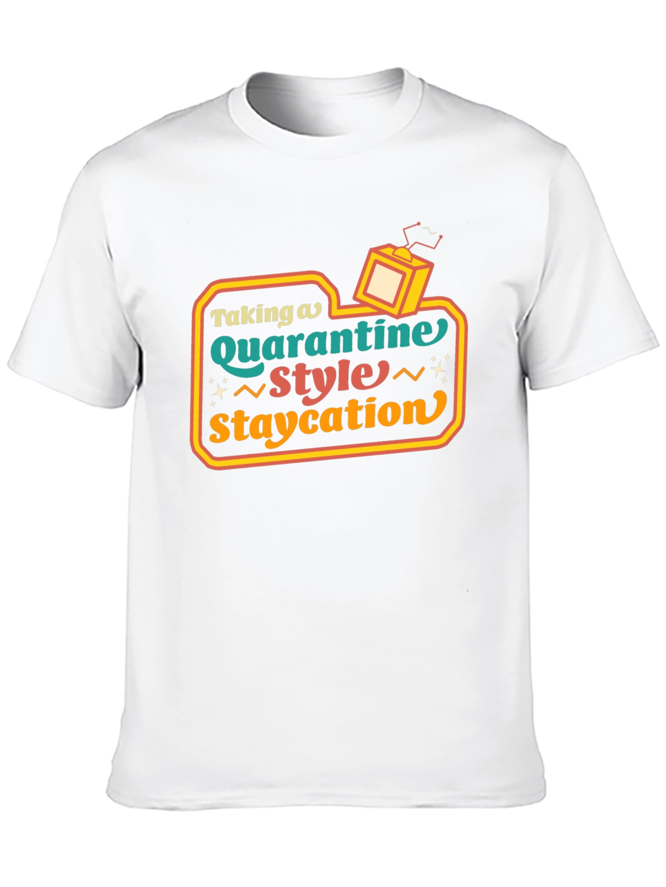 Quarantine Staycation Graphic Tee - Retro Style