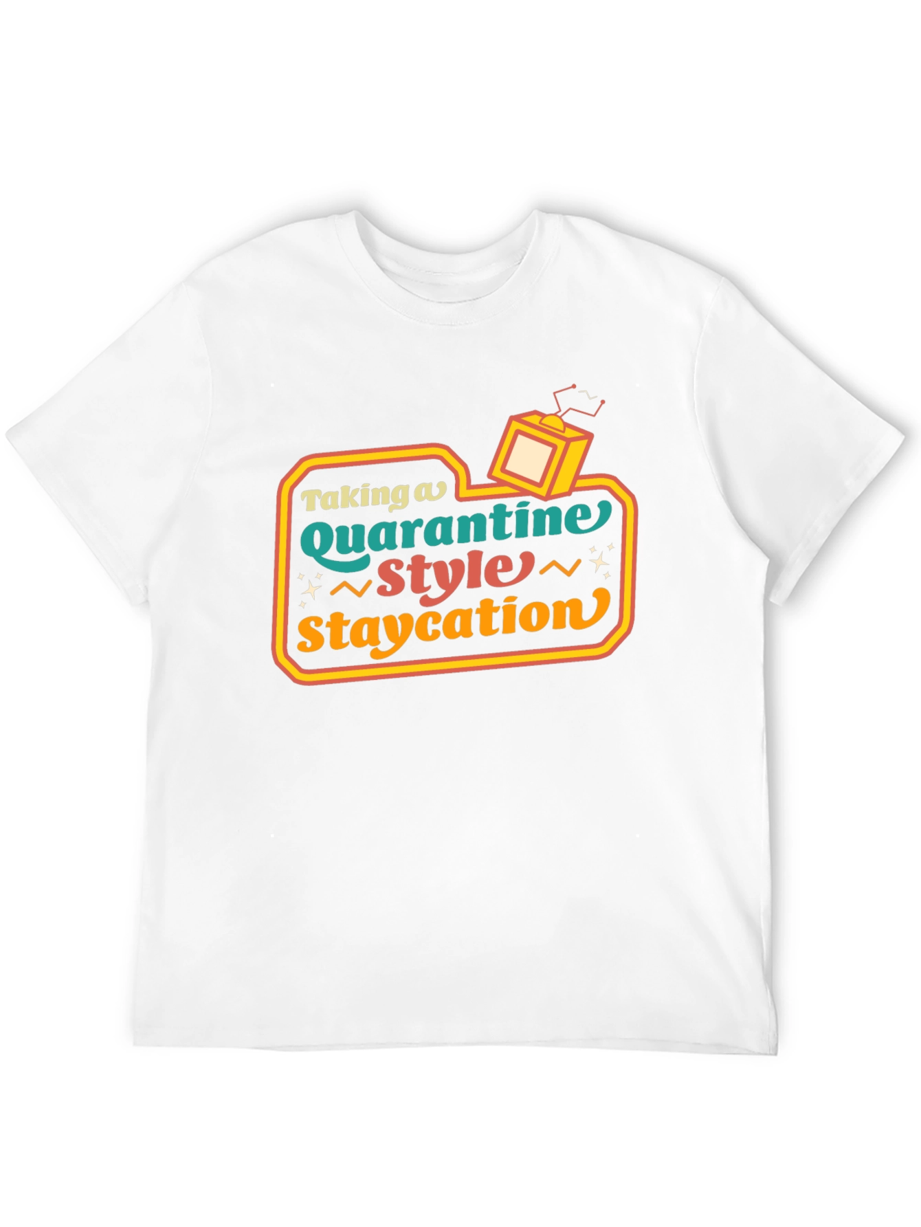Quarantine Staycation Graphic Tee - Retro Style