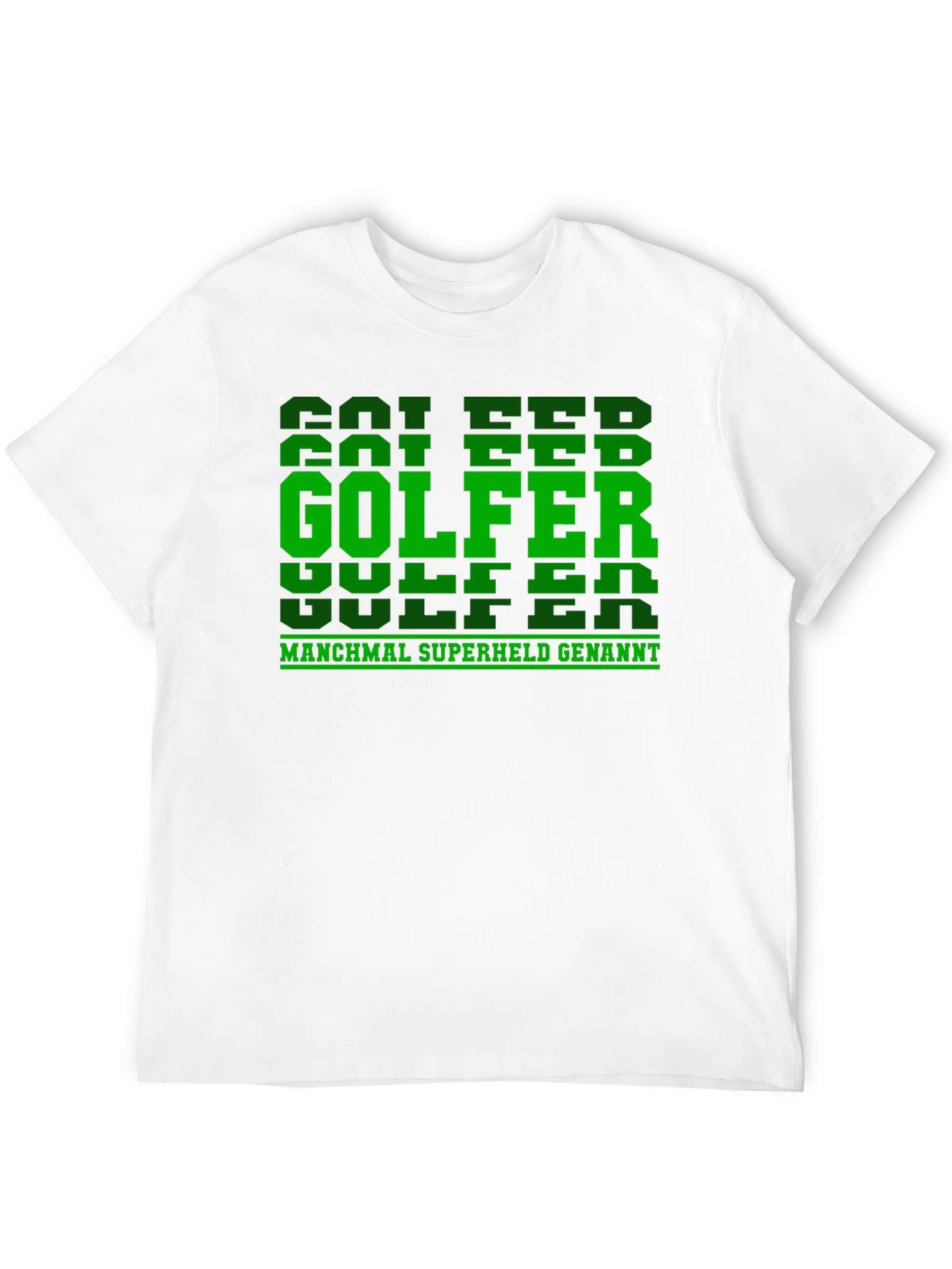 Golfer Superhero Tee - German Text Funny Golf Shirt