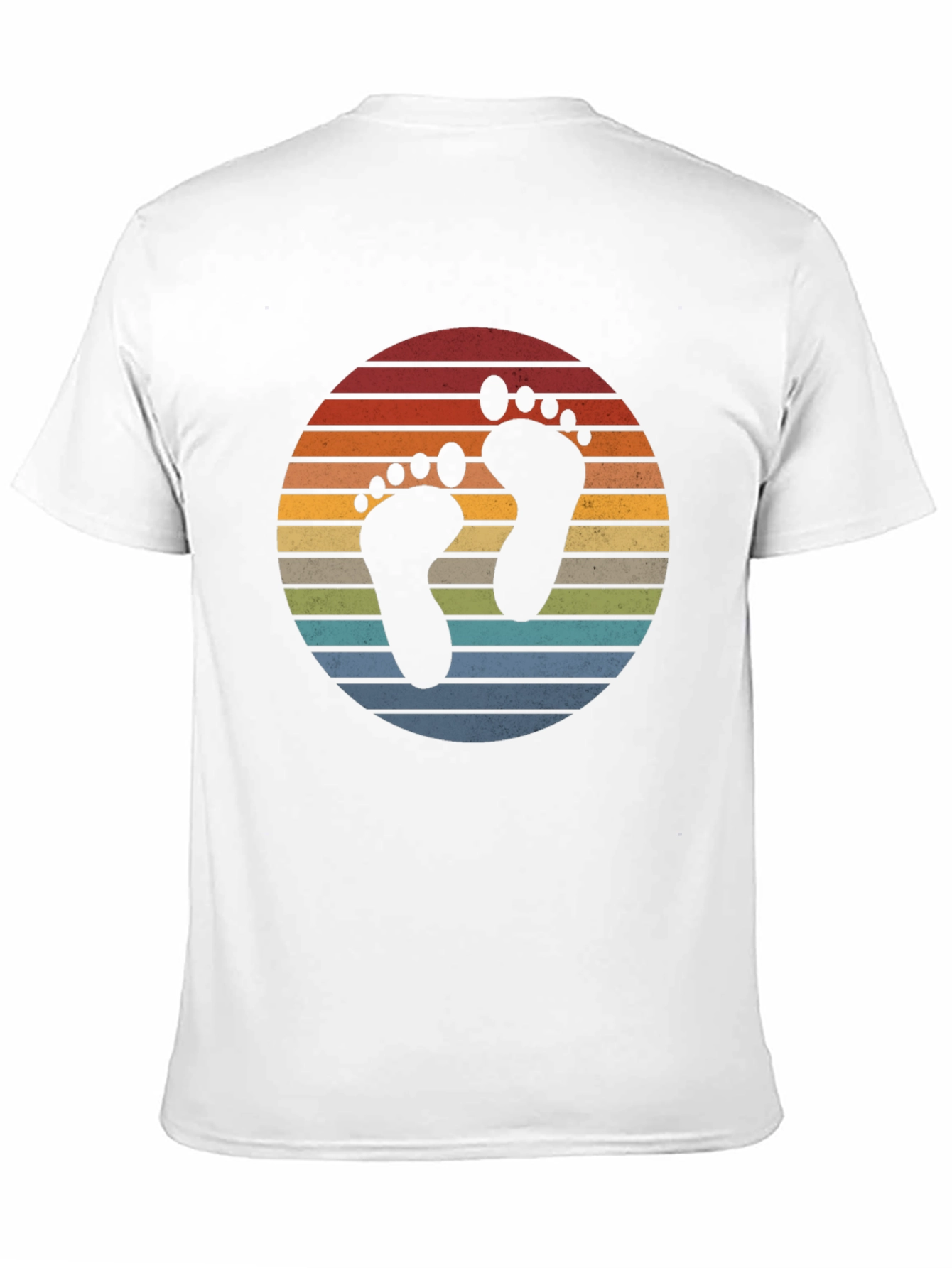 Retro Sunset Footprint Graphic T-Shirt
