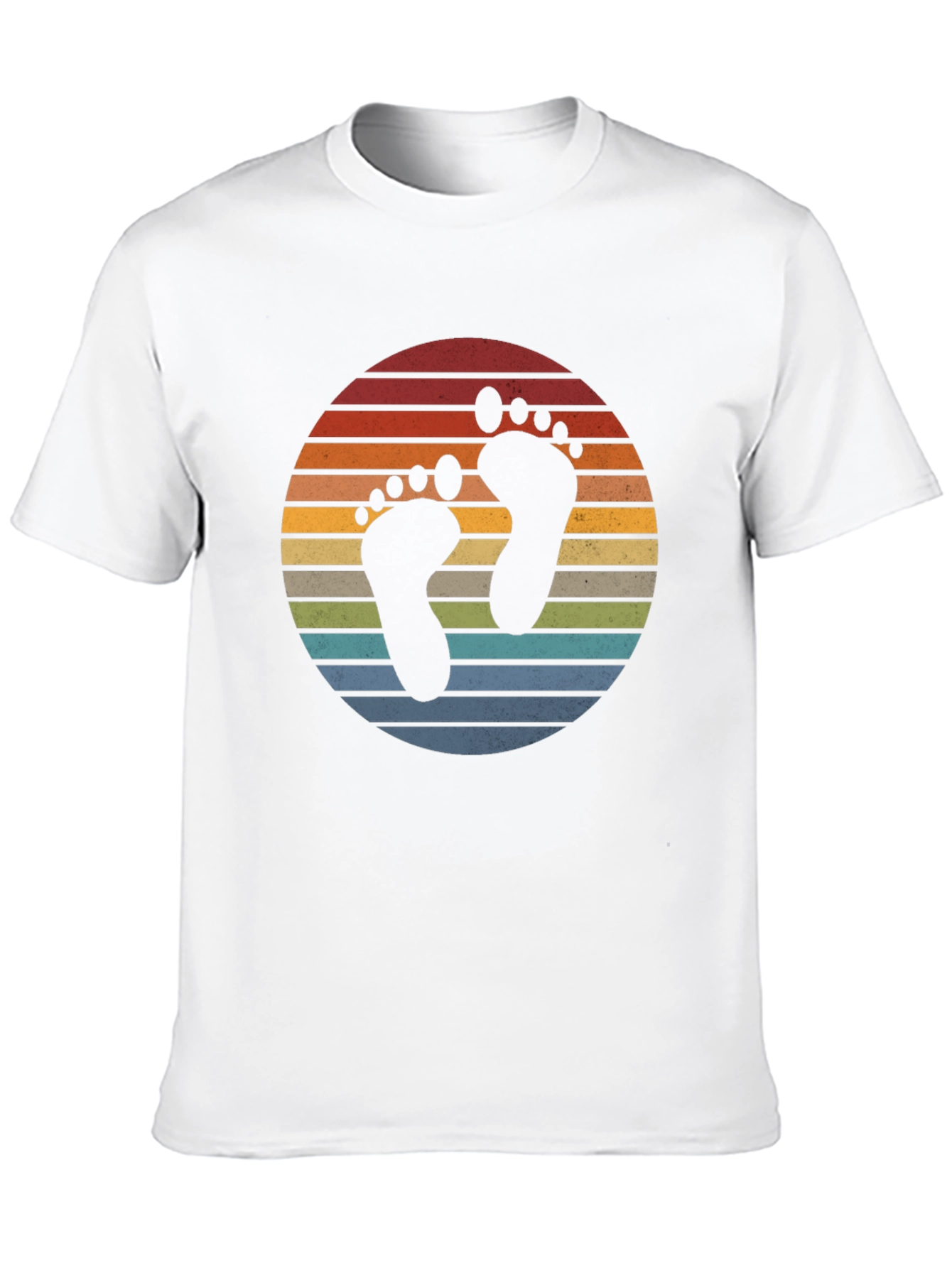 Retro Sunset Footprint Graphic T-Shirt