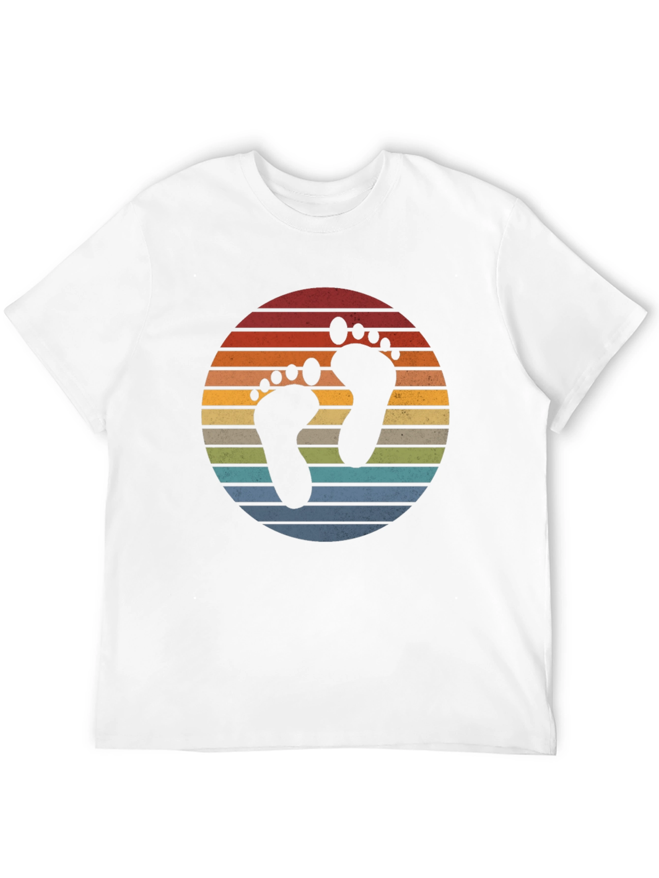 Retro Sunset Footprint Graphic T-Shirt
