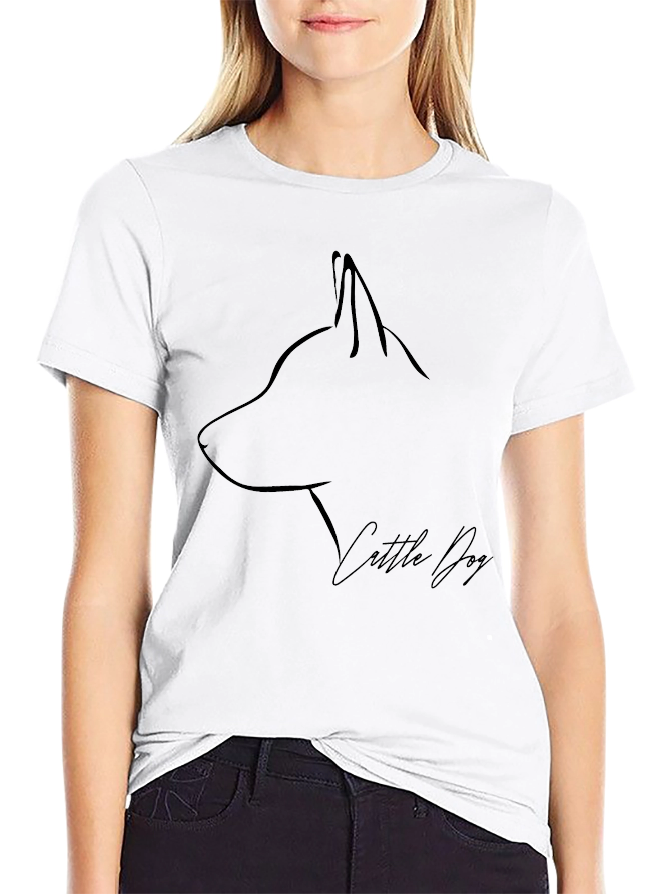Minimalist Cattle Dog Graphic Tee