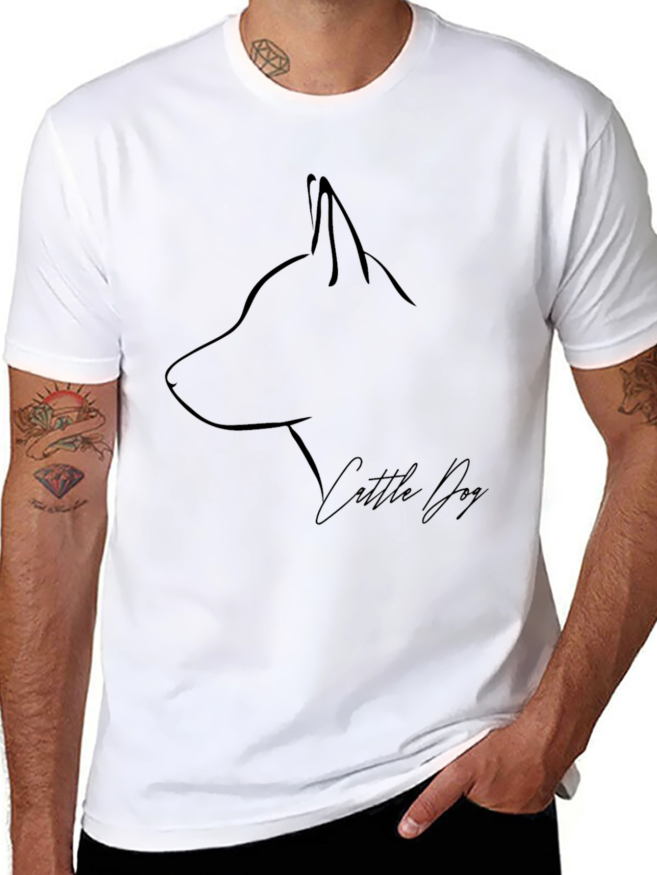 Minimalist Cattle Dog Graphic Tee