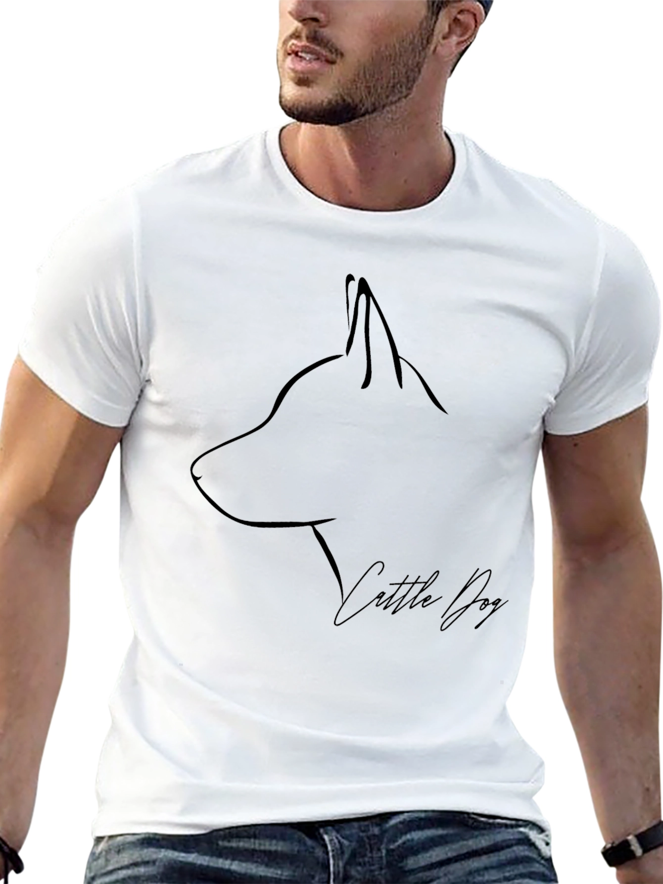 Minimalist Cattle Dog Graphic Tee