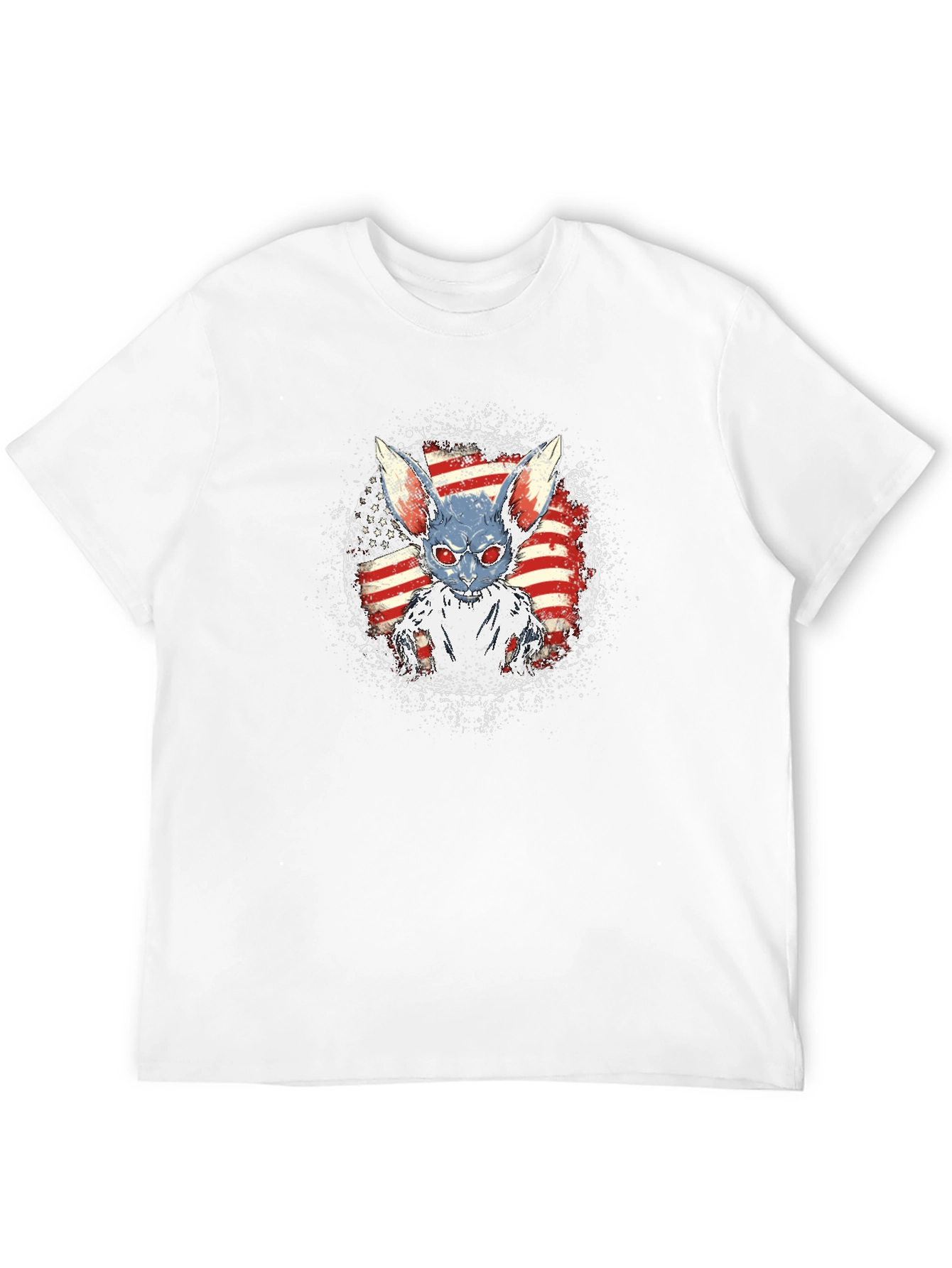 American Flag Zombie Rabbit Graphic T-Shirt
