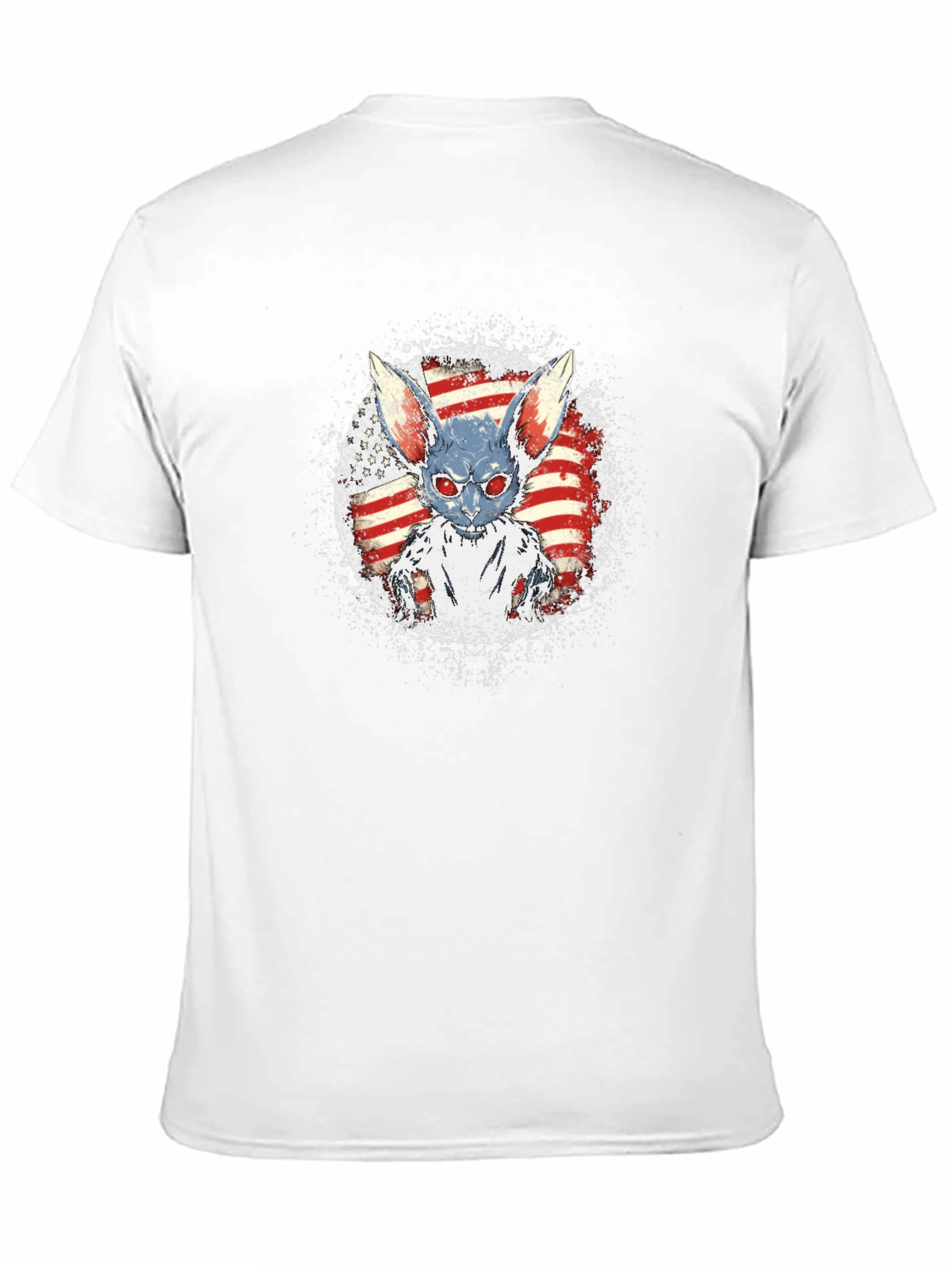 American Flag Zombie Rabbit Graphic T-Shirt