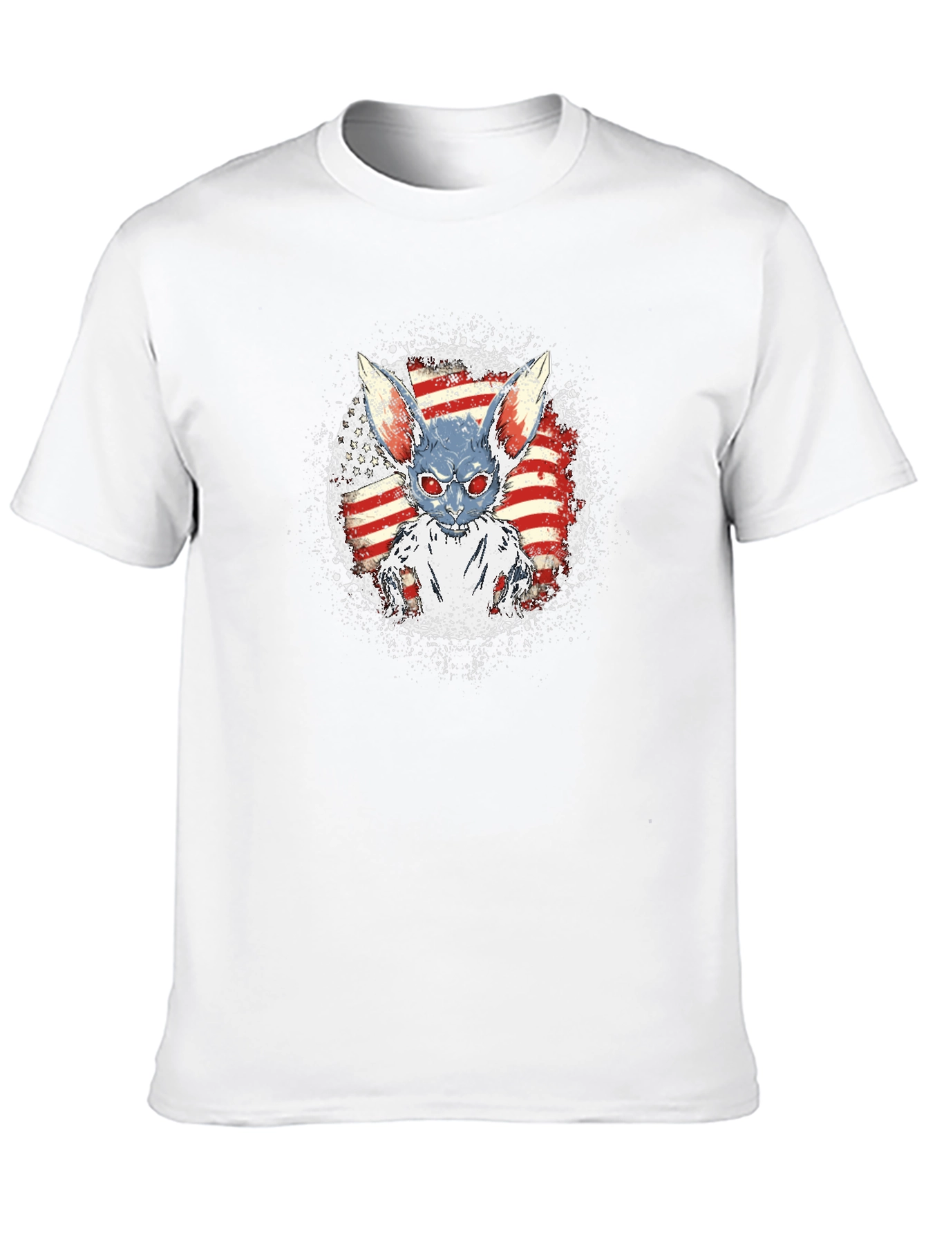American Flag Zombie Rabbit Graphic T-Shirt