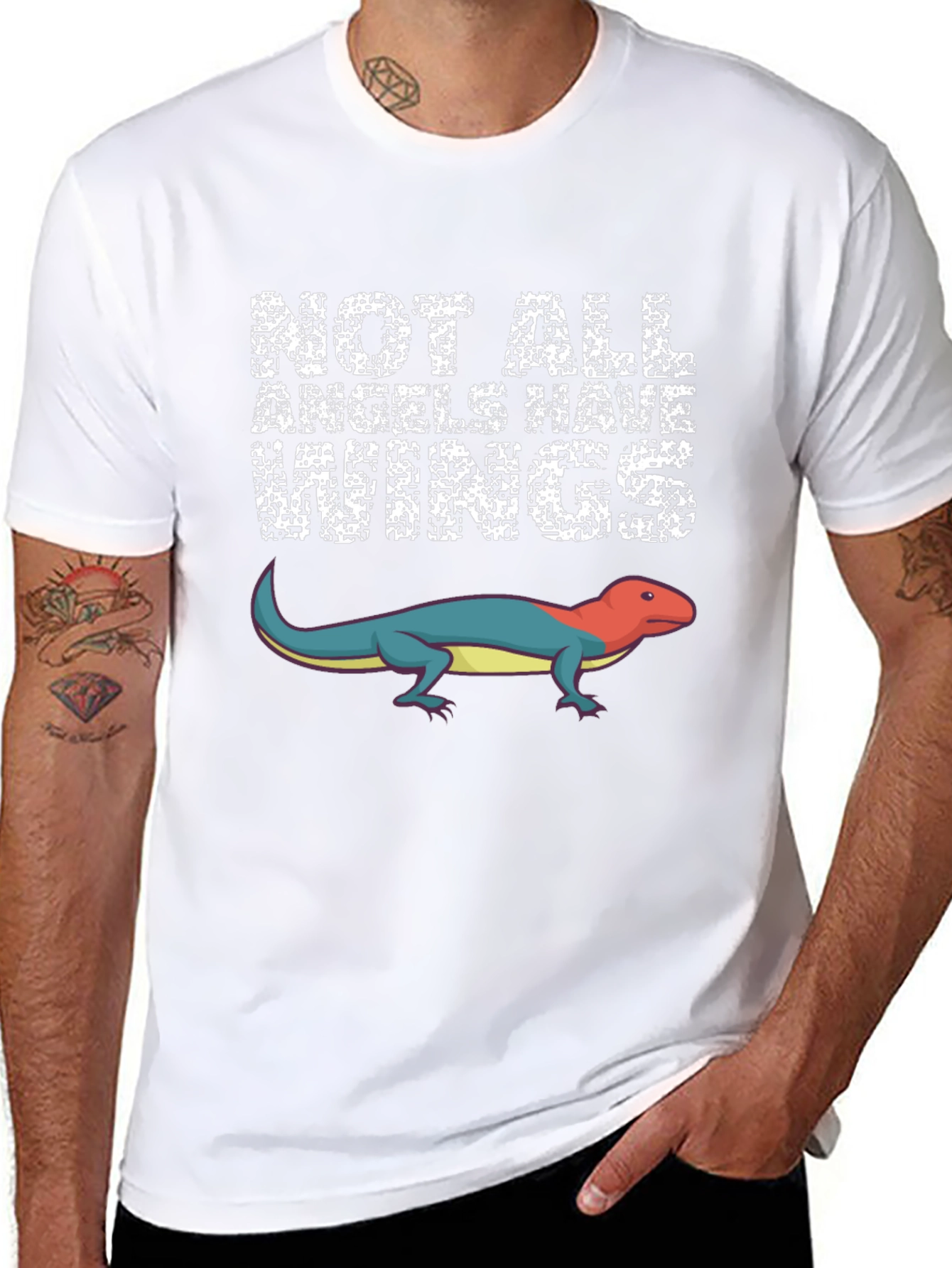 Lizard Angel Graphic Tee - Unisex Novelty T-Shirt