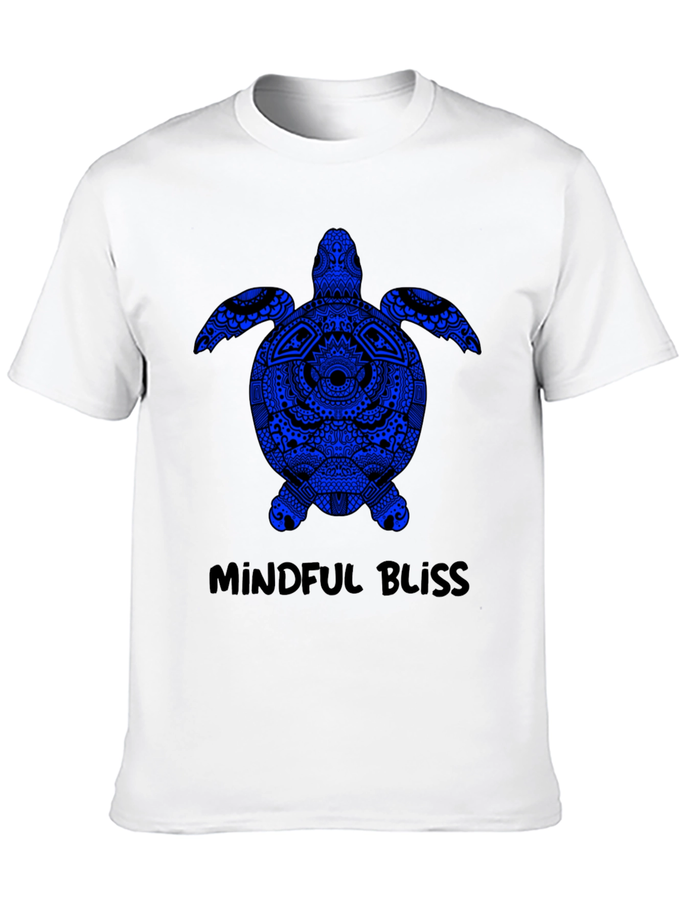Mindful Bliss Sea Turtle Graphic Tee - Black
